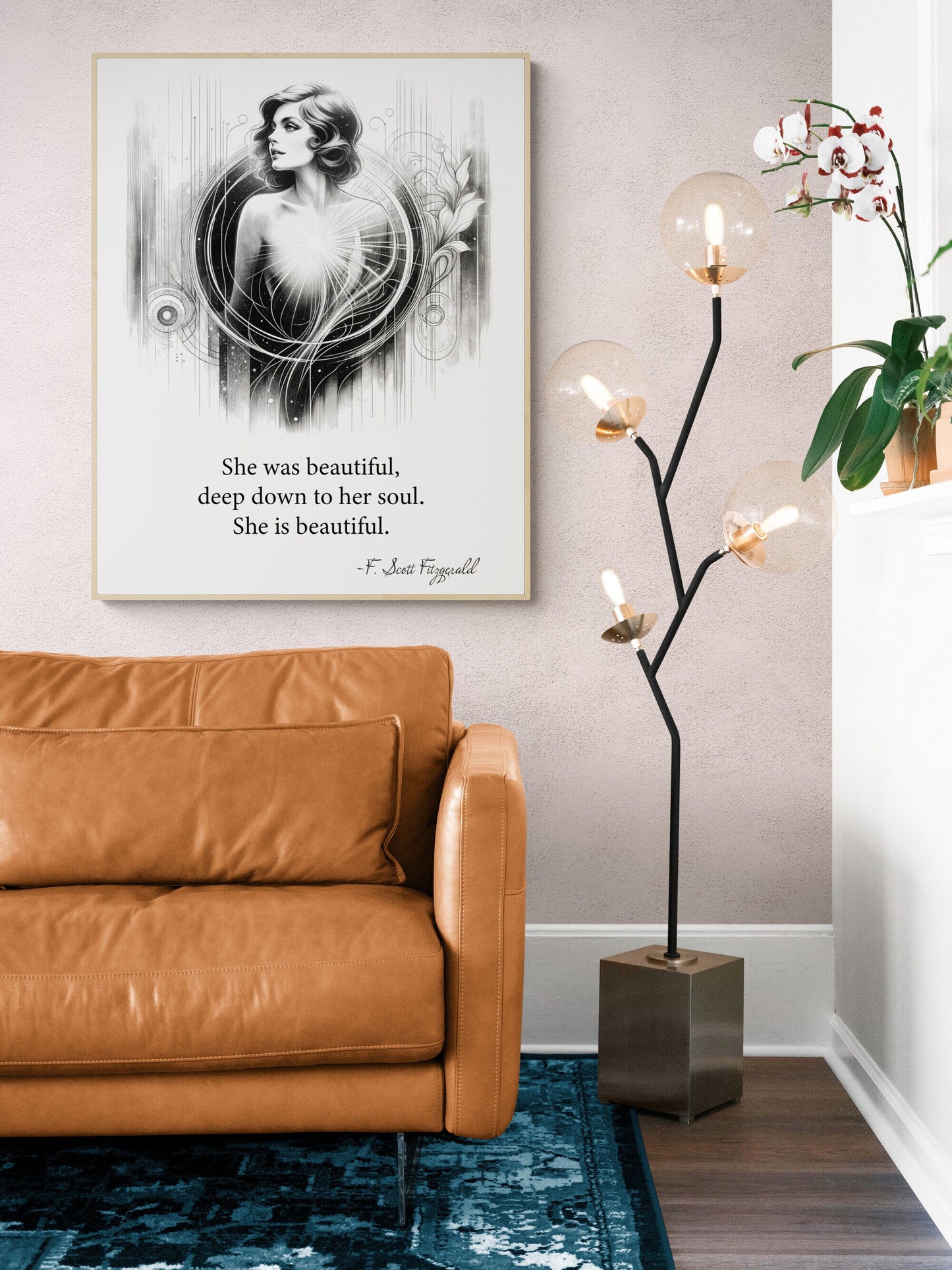 F. Scott Fitzgerald Quote She Is Beautiful Love Art Print