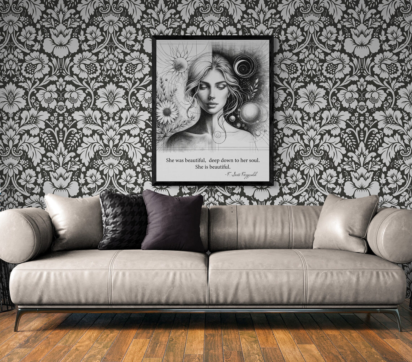 She Is Beautiful F. Scott Fitzgerald Quote Love Art Print