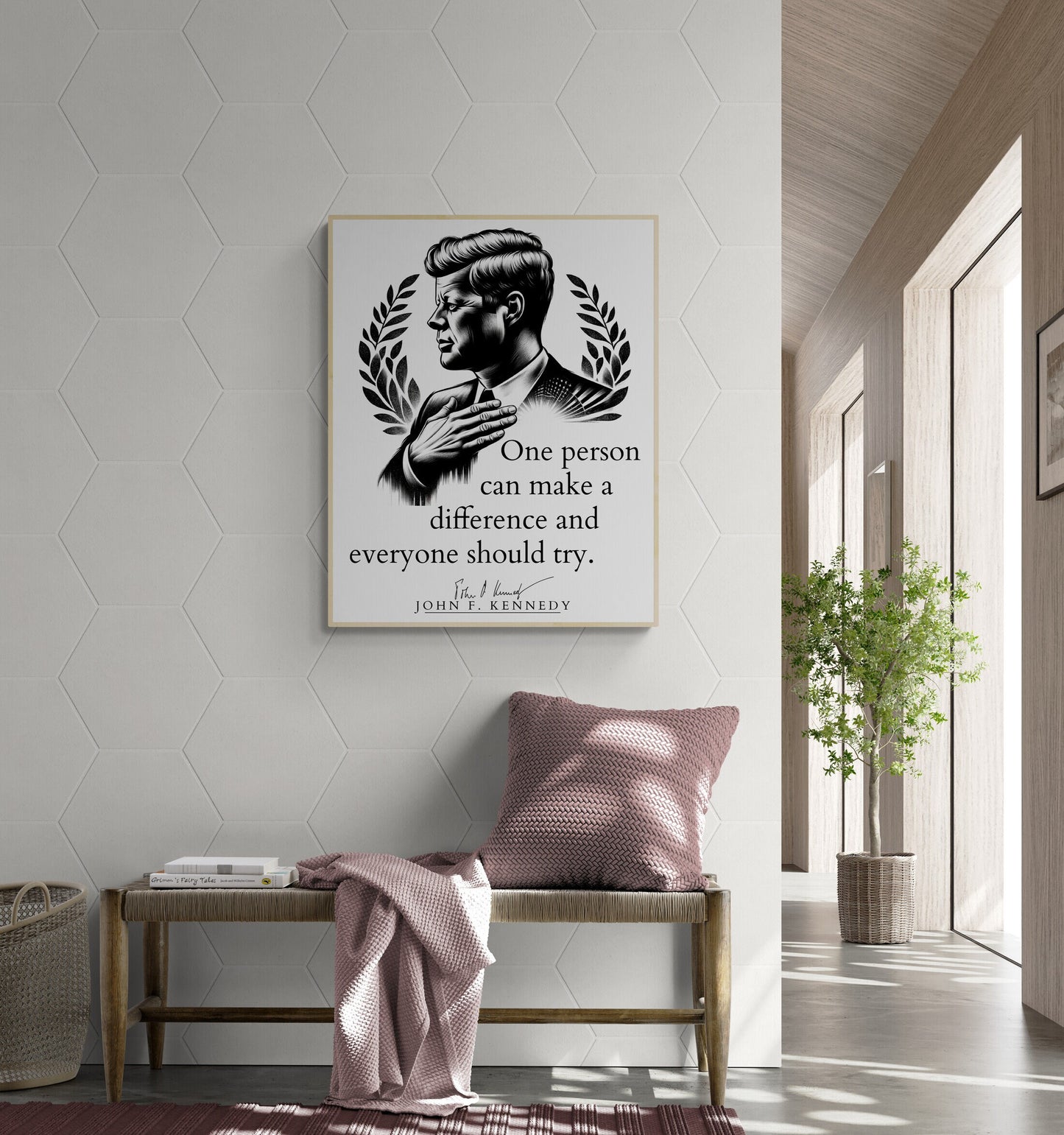 JFK Quote's One Person Can Make A Difference And Everyone Should Try Modern Minimalist Art