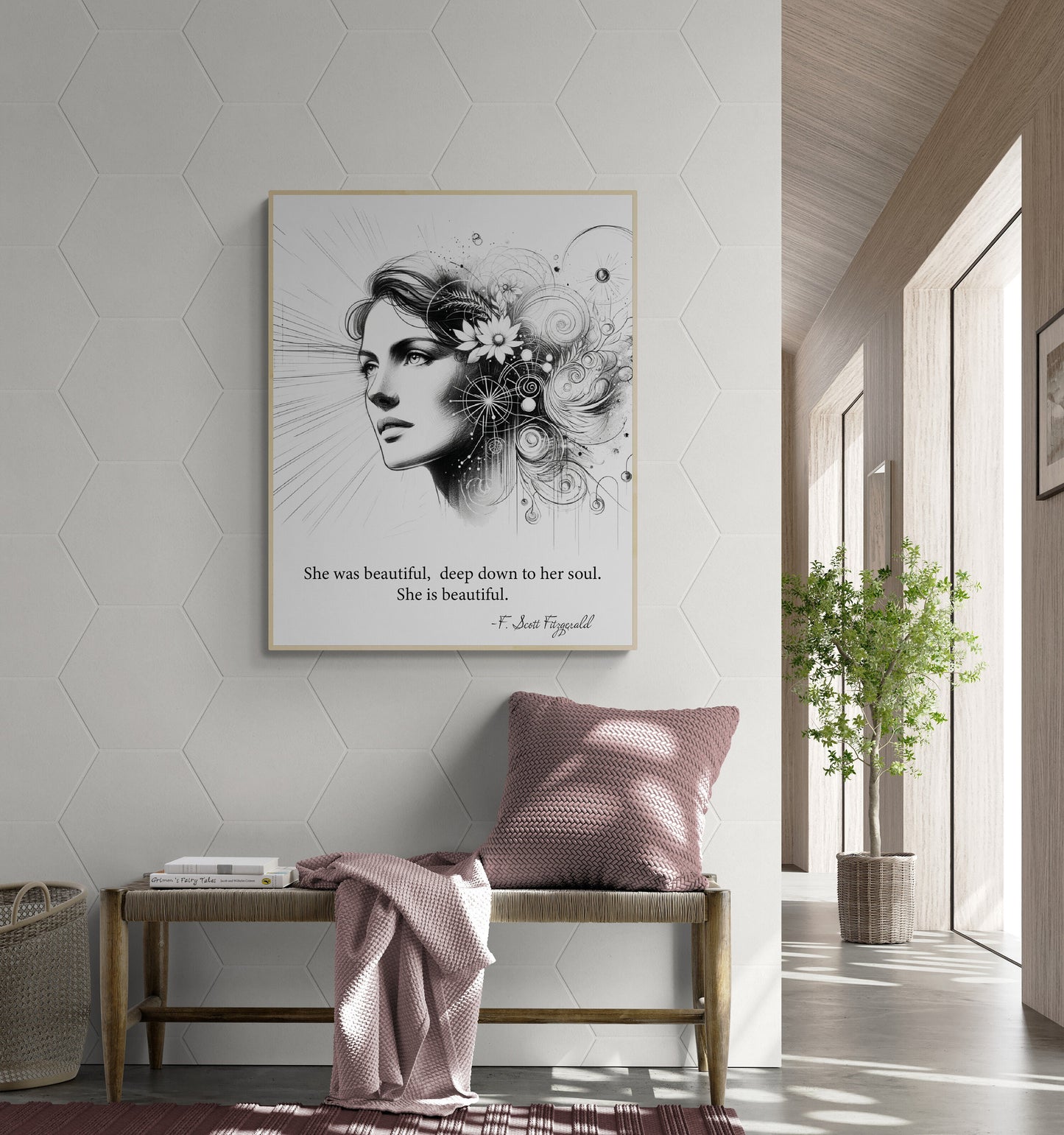 She Is Beautiful F Scott Fitzgerald Quote Love Art Print