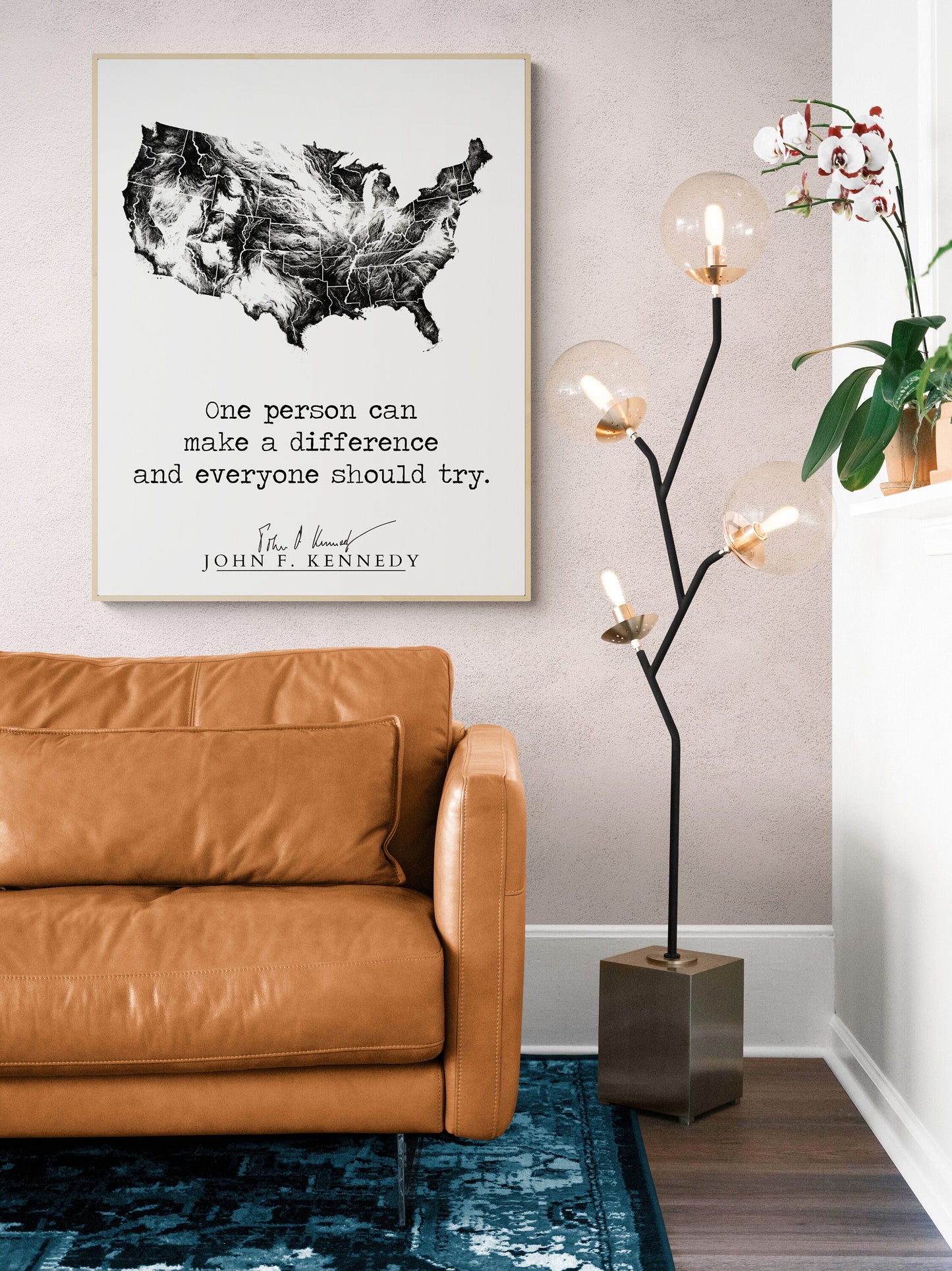 JFK Quote's One Person Can Make A Difference And Everyone Should Try USA Art