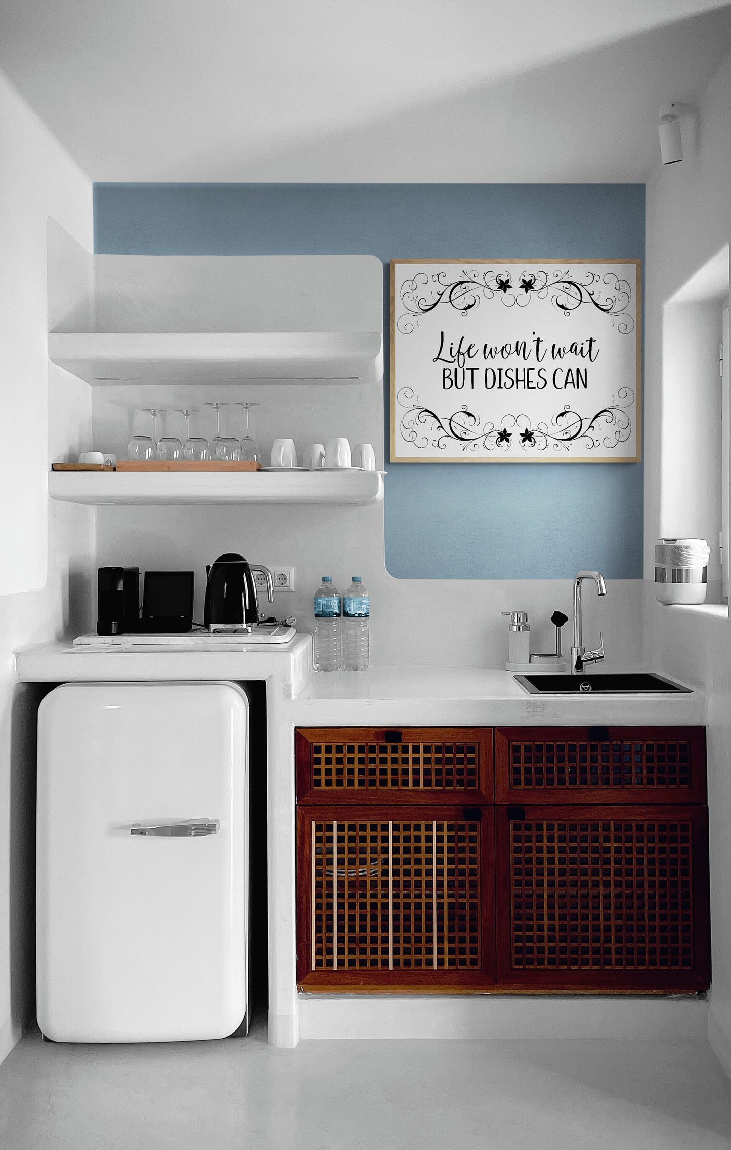 Life Can't Wait but Dishes Can - Kitchen Art Print