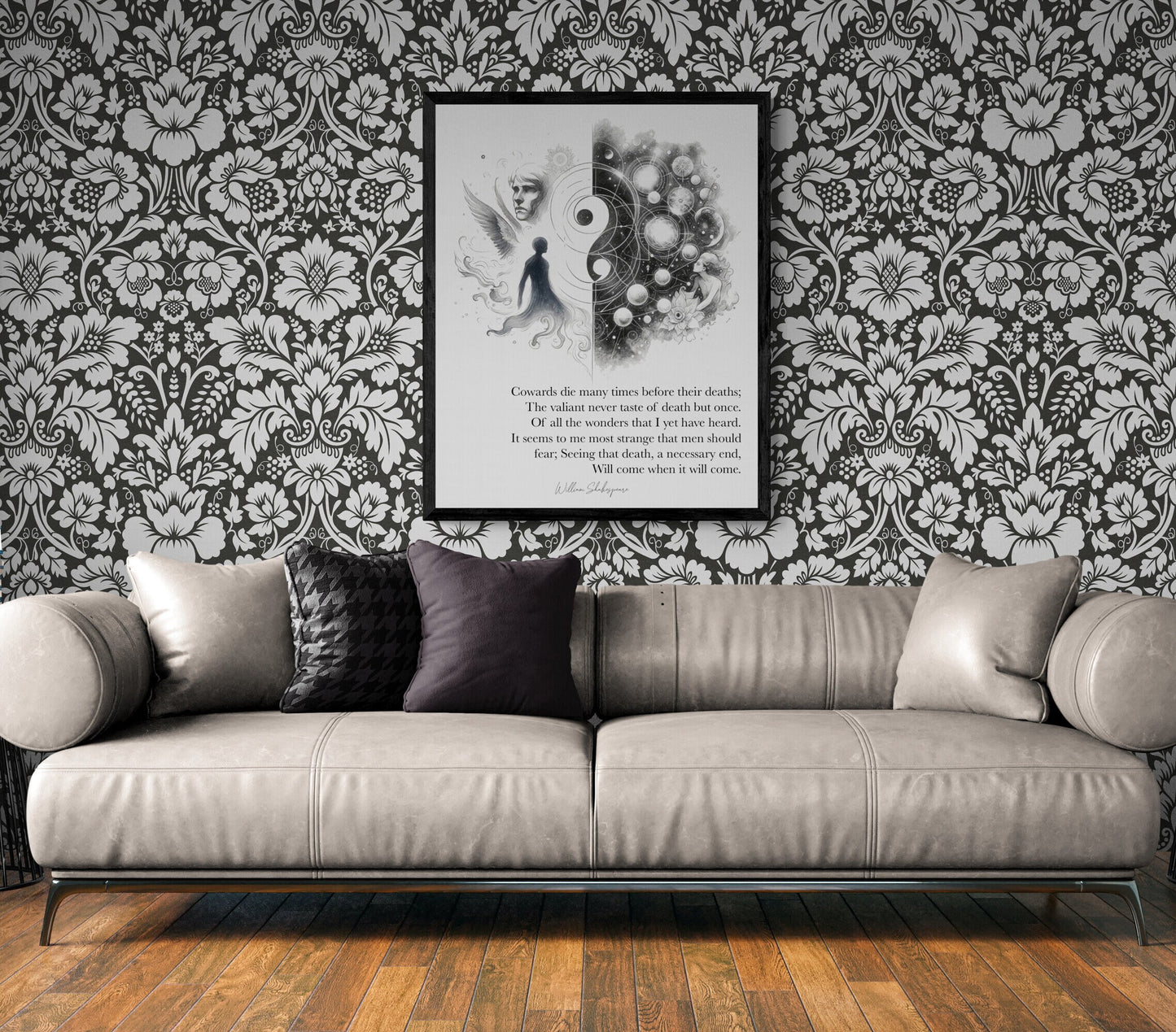 Cowards Die Many Times Before Their Deaths by William Shakespeare from Julius Caesar Art Print