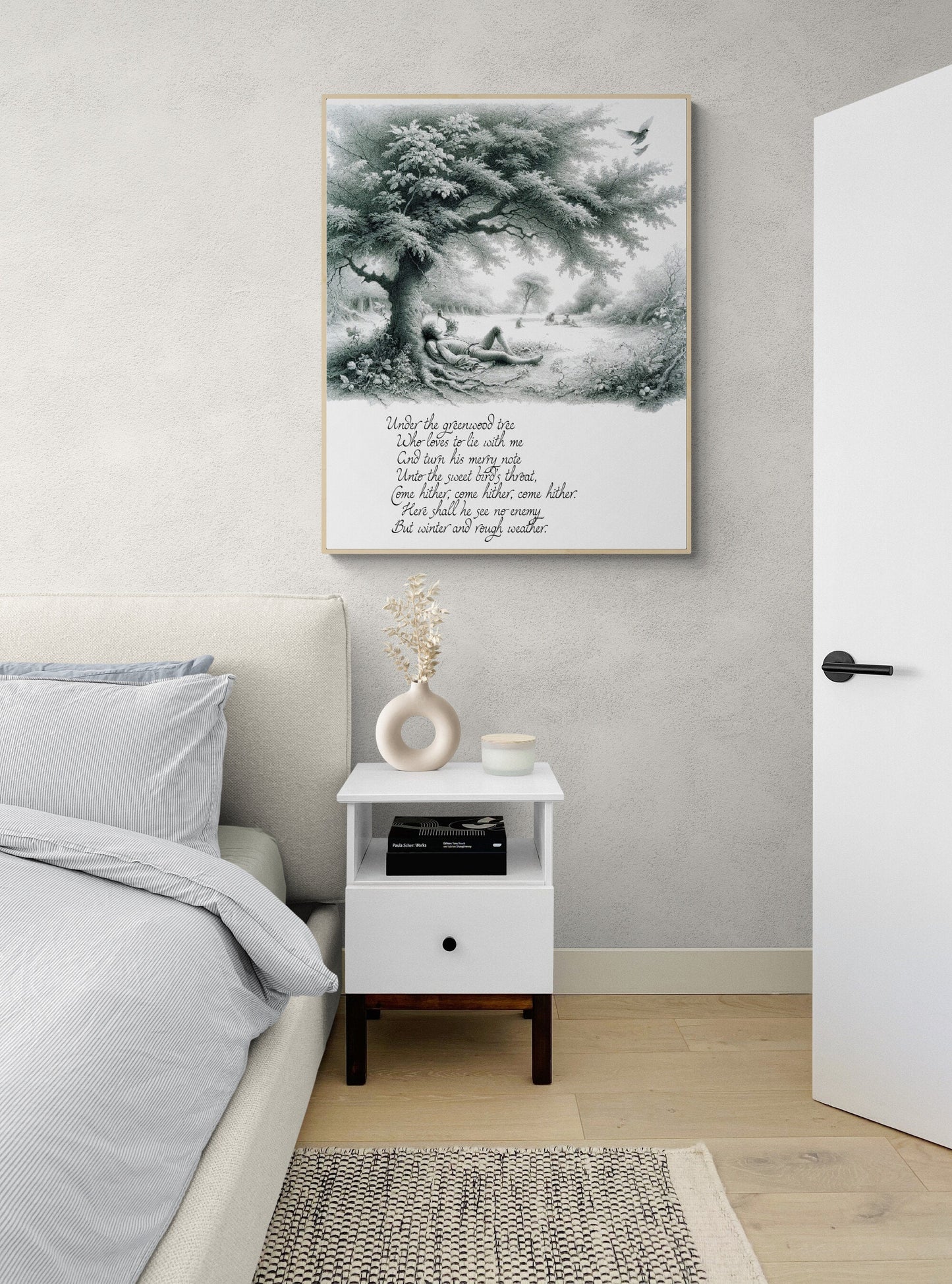 Under the Greenwood Tree by William Shakespeare's As You Like It Nature Sketch Art Print