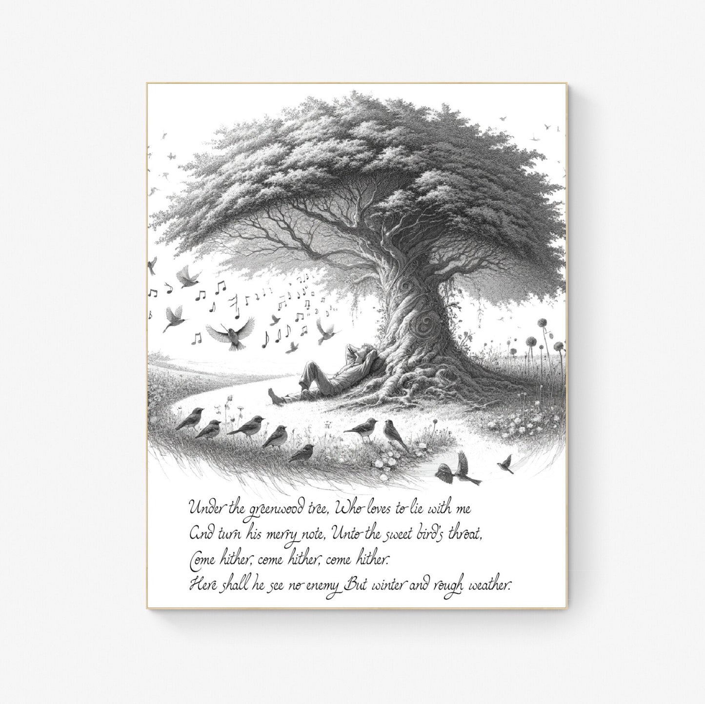 Under the Greenwood Tree by William Shakespeare's As You Like It Nature Tree Art Print