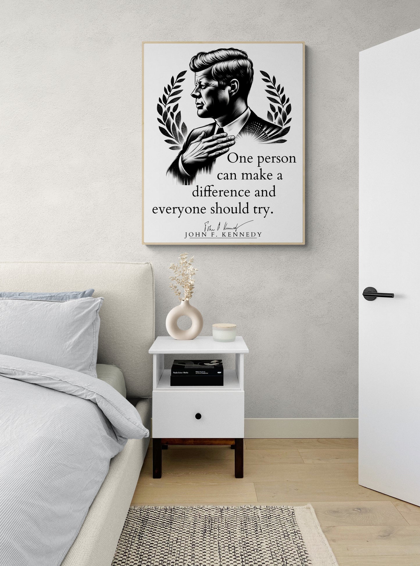 JFK Quote's One Person Can Make A Difference And Everyone Should Try Modern Minimalist Art