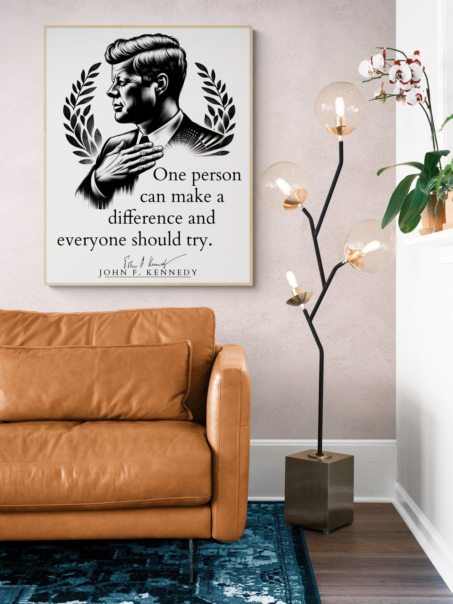 JFK Quote's One Person Can Make A Difference And Everyone Should Try Modern Minimalist Art