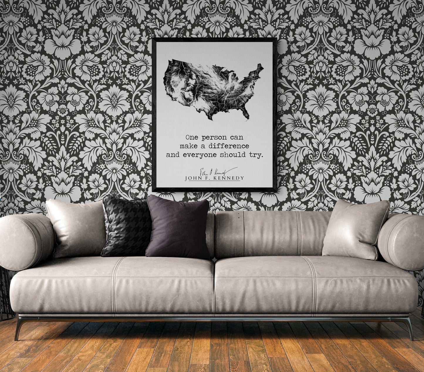 JFK Quote's One Person Can Make A Difference And Everyone Should Try USA Art