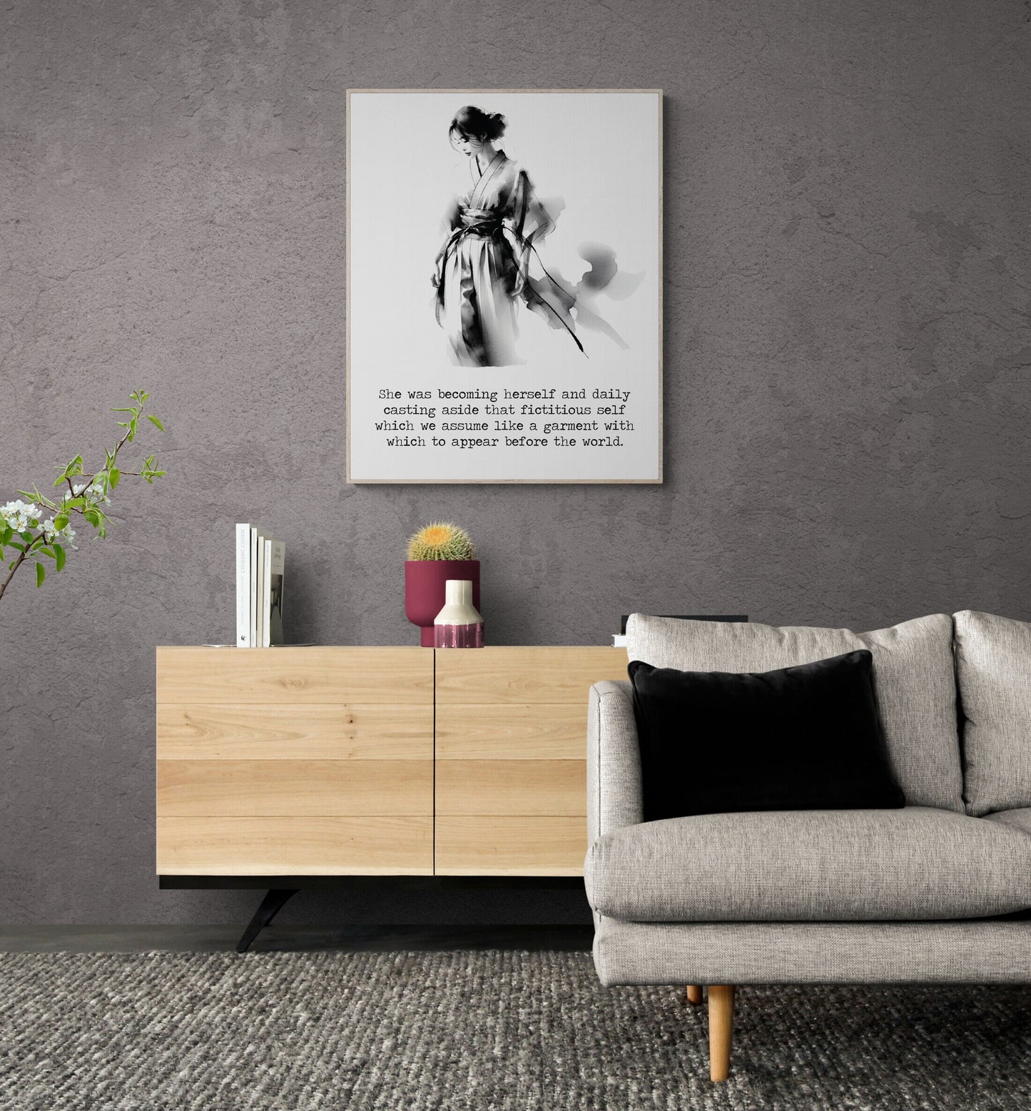 She Was Becoming Herself by Kate Chopin Ink Wash Art Print