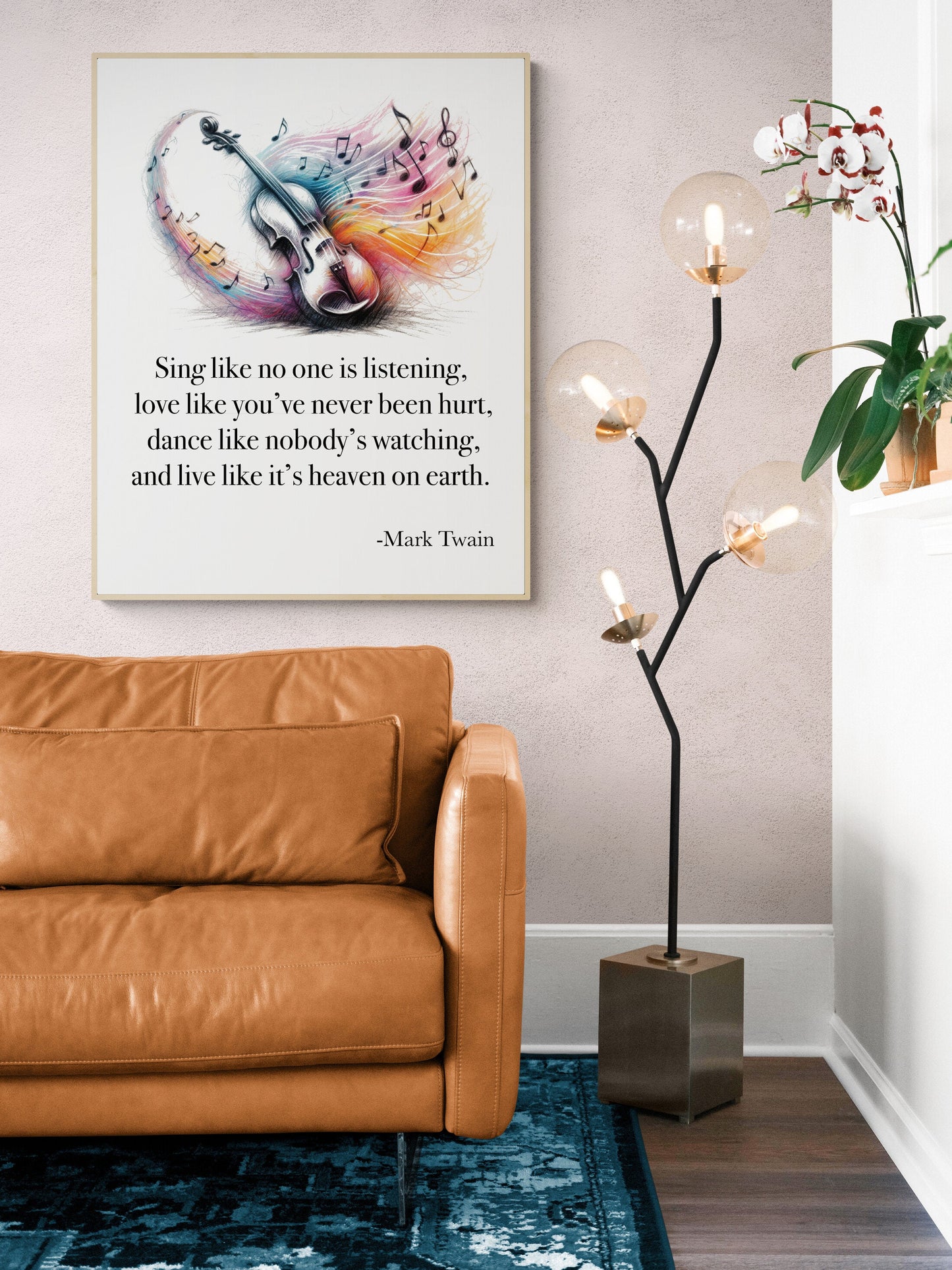 Sing Like No One's Listening Love Like You've Never Been Hurt Dance Like Nobody's Watching by Mark Twain Violin Art Print