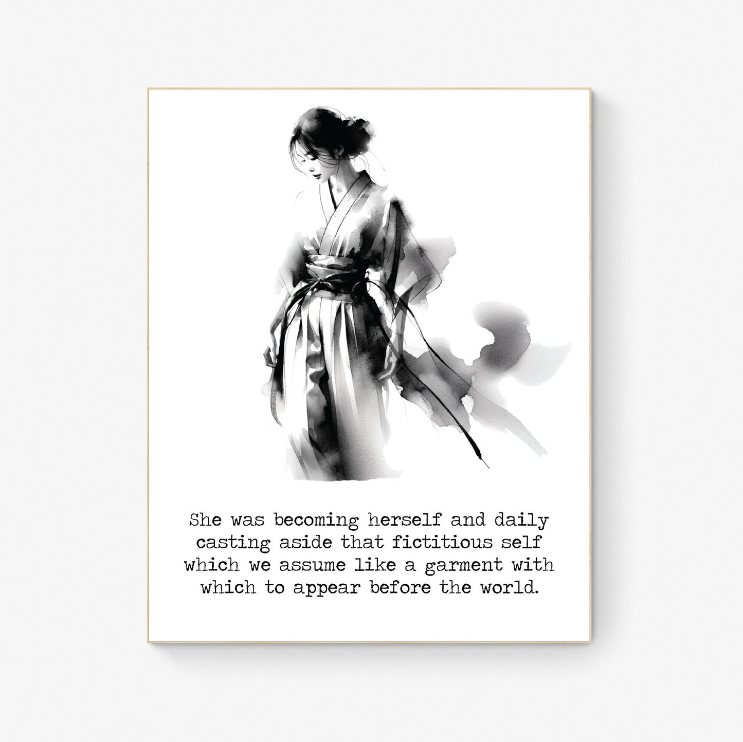 She Was Becoming Herself by Kate Chopin Ink Wash Art Print