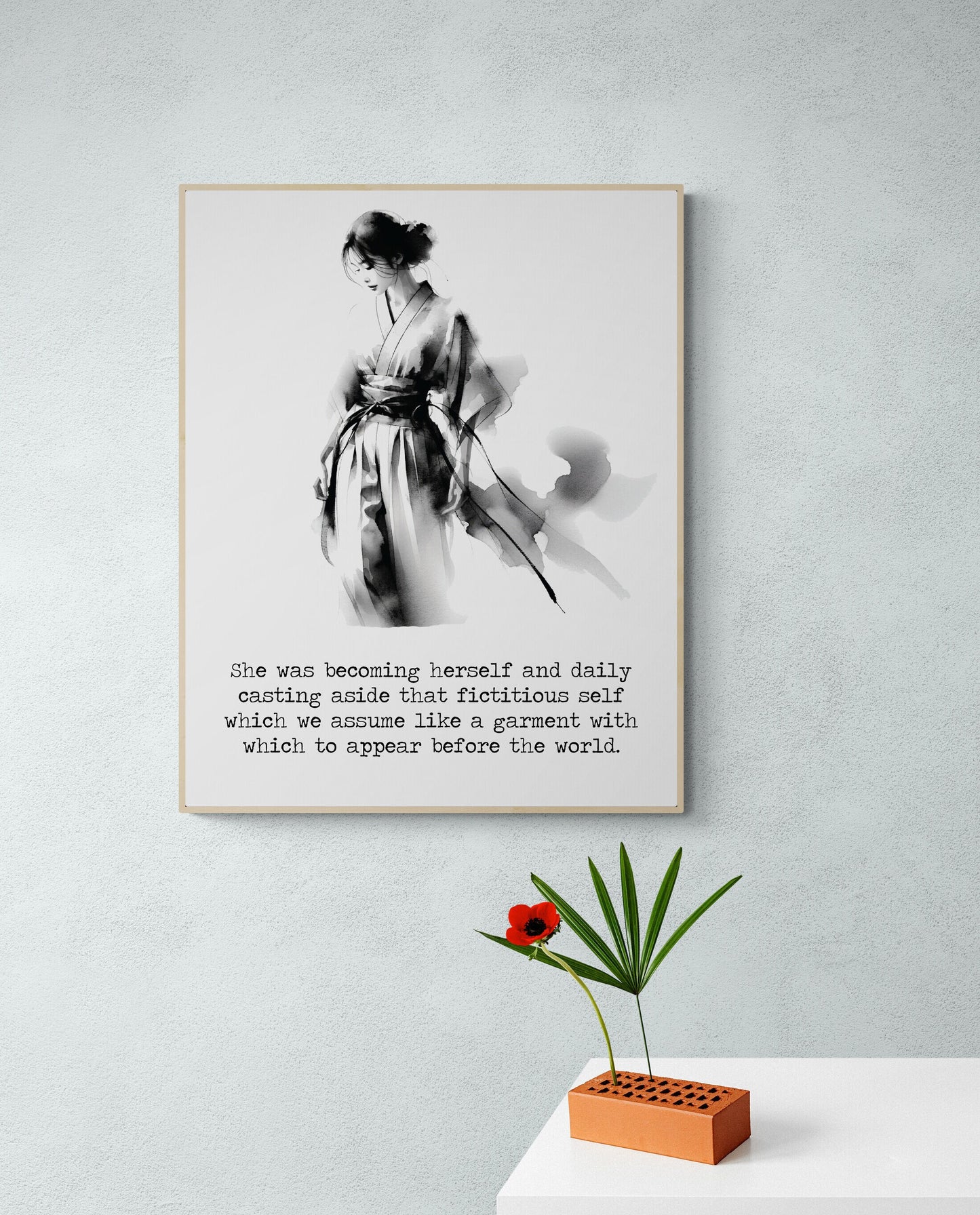 She Was Becoming Herself by Kate Chopin Ink Wash Art Print