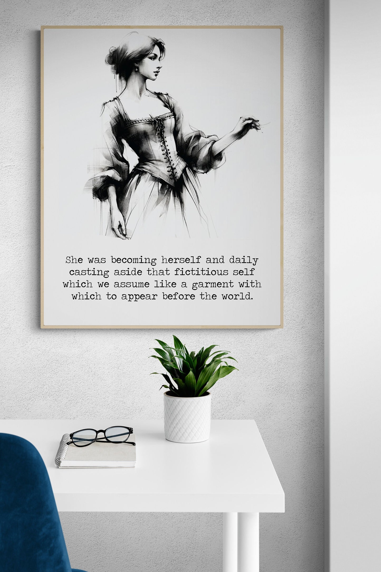She Was Becoming Herself by Kate Chopin 1920s Ink Wash Art Print
