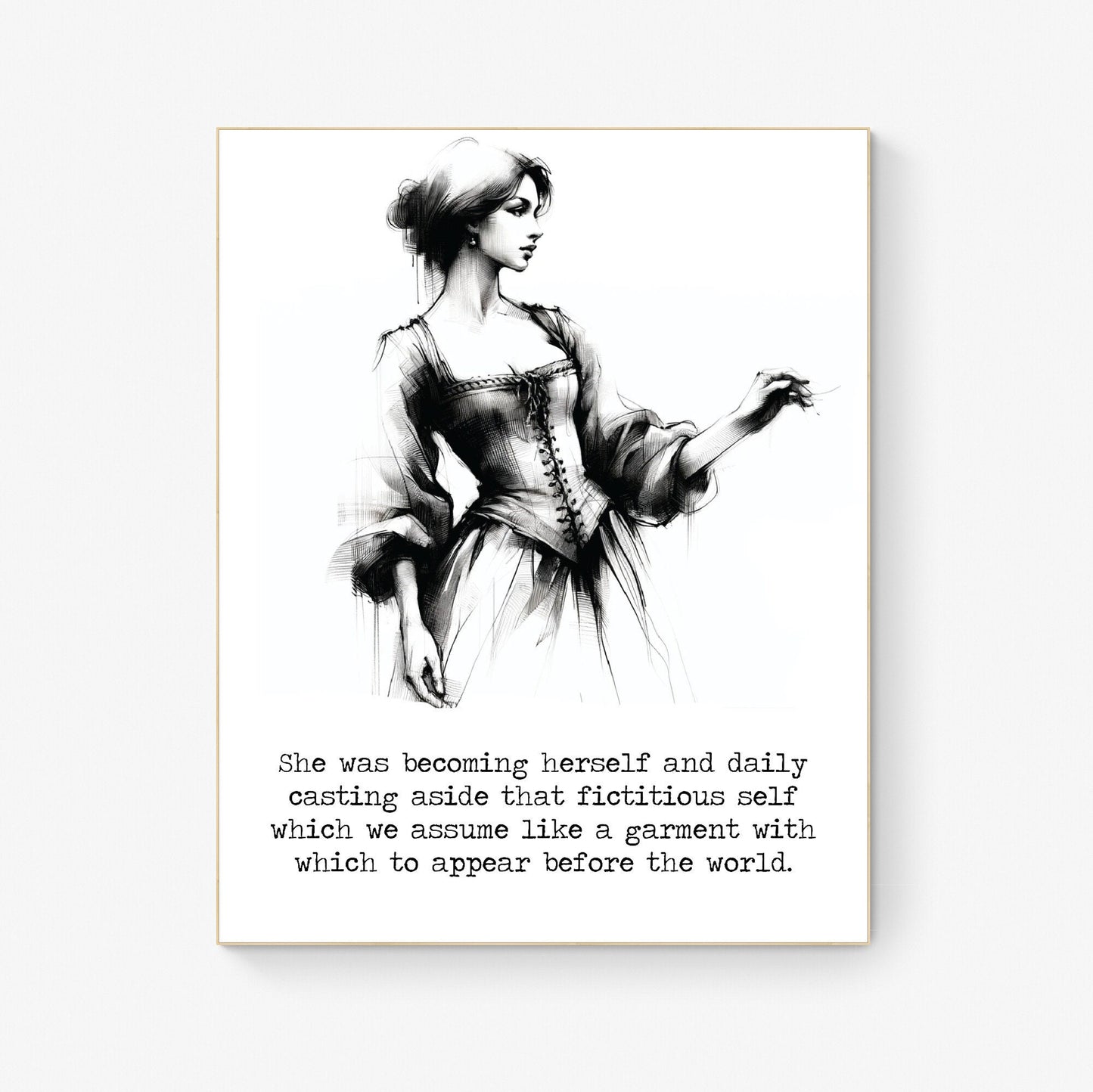 She Was Becoming Herself by Kate Chopin 1920s Ink Wash Art Print
