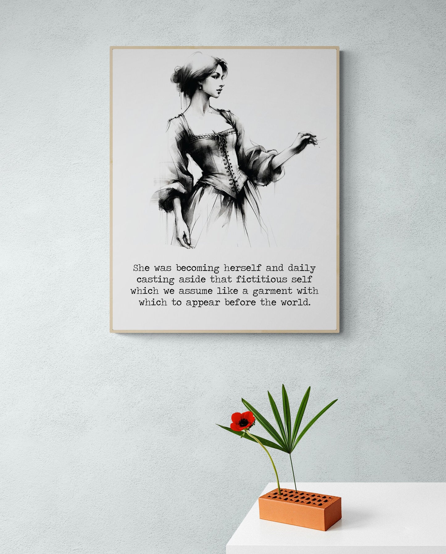 She Was Becoming Herself by Kate Chopin 1920s Ink Wash Art Print