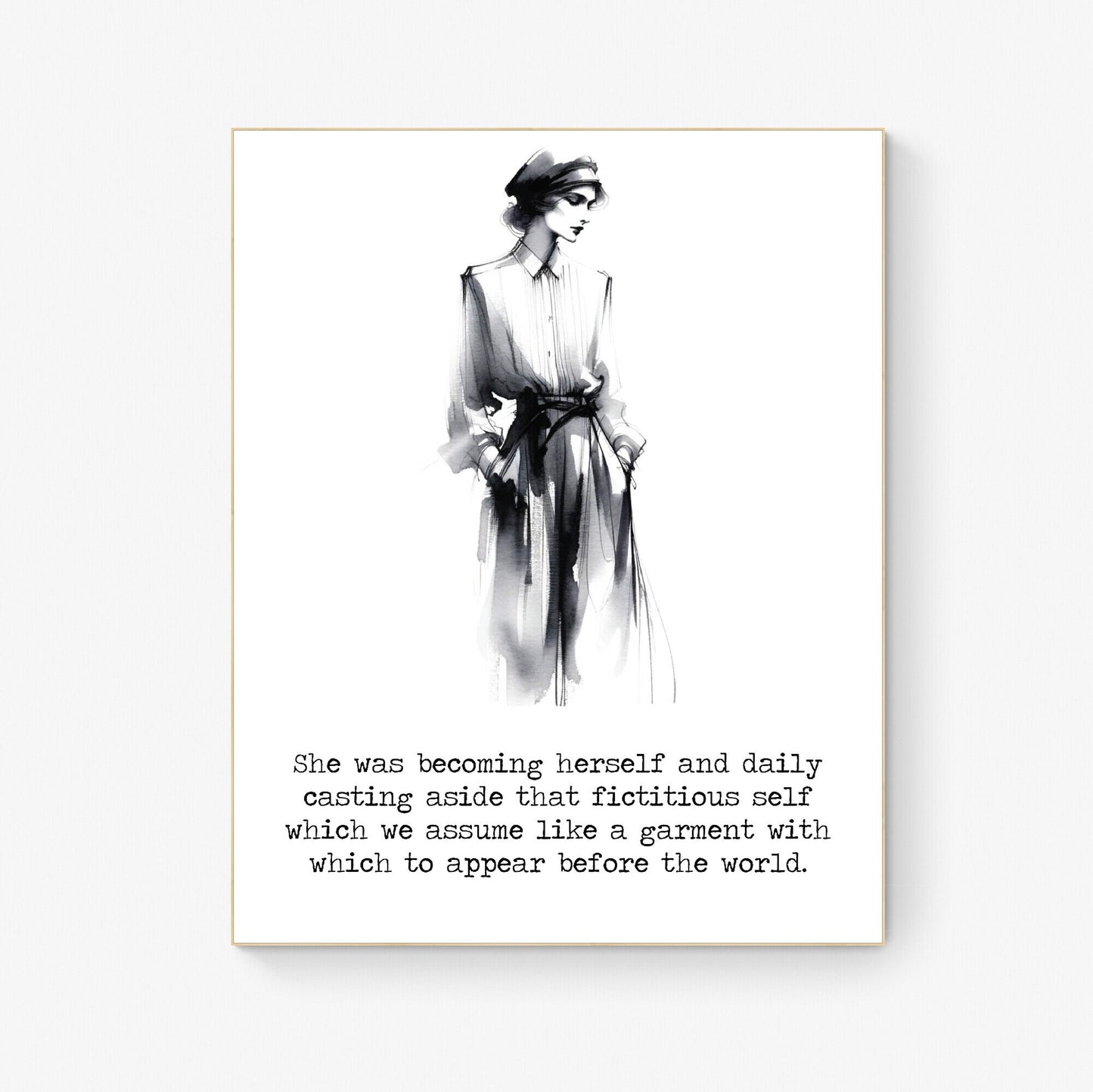 She Was Becoming Herself by Kate Chopin Golden Age Ink Wash Art Print