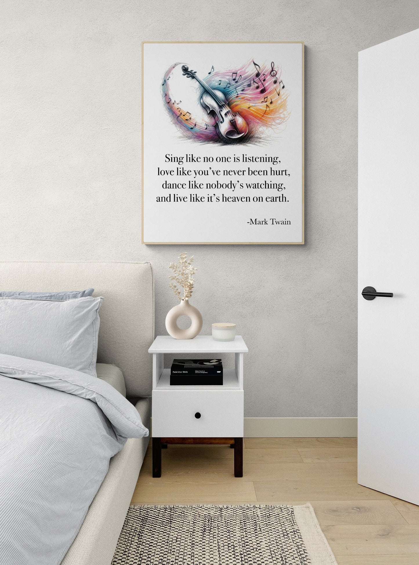 Sing Like No One's Listening Love Like You've Never Been Hurt Dance Like Nobody's Watching by Mark Twain Violin Art Print
