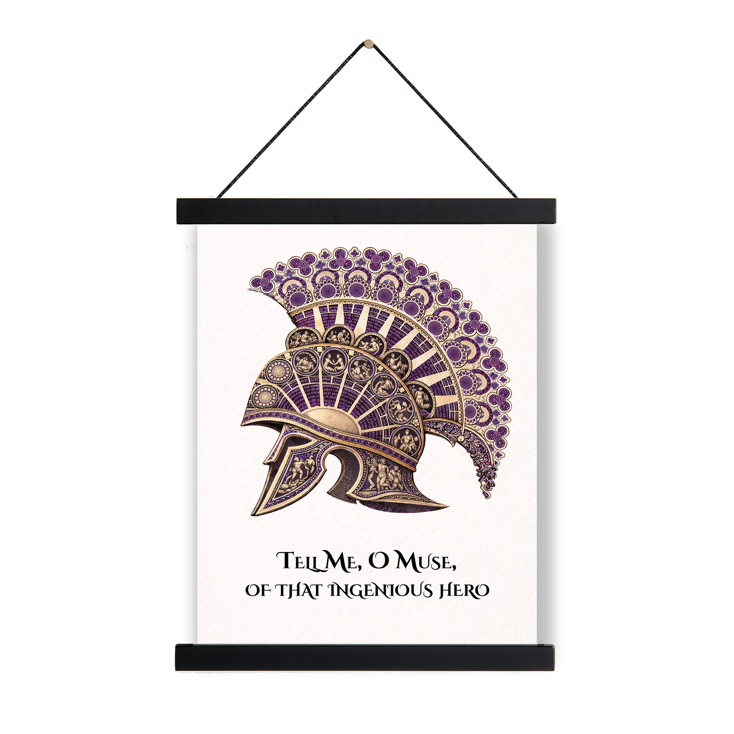 Odyssey Art Print | Tell Me O Muse Of That Ingenious hero | Homer Poem | Ancient Greek Helmet | Literary Home Decor | Classical Poster