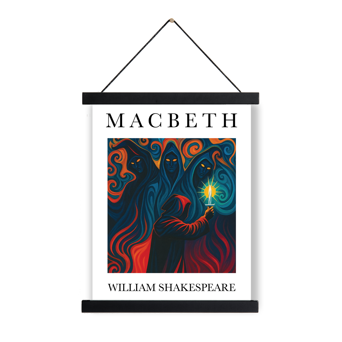 Shakespeare Art Print Poster | Macbeth Meets The Witches | Living Room | Literature Literary Book | Inspirational Motivational | Home Decor
