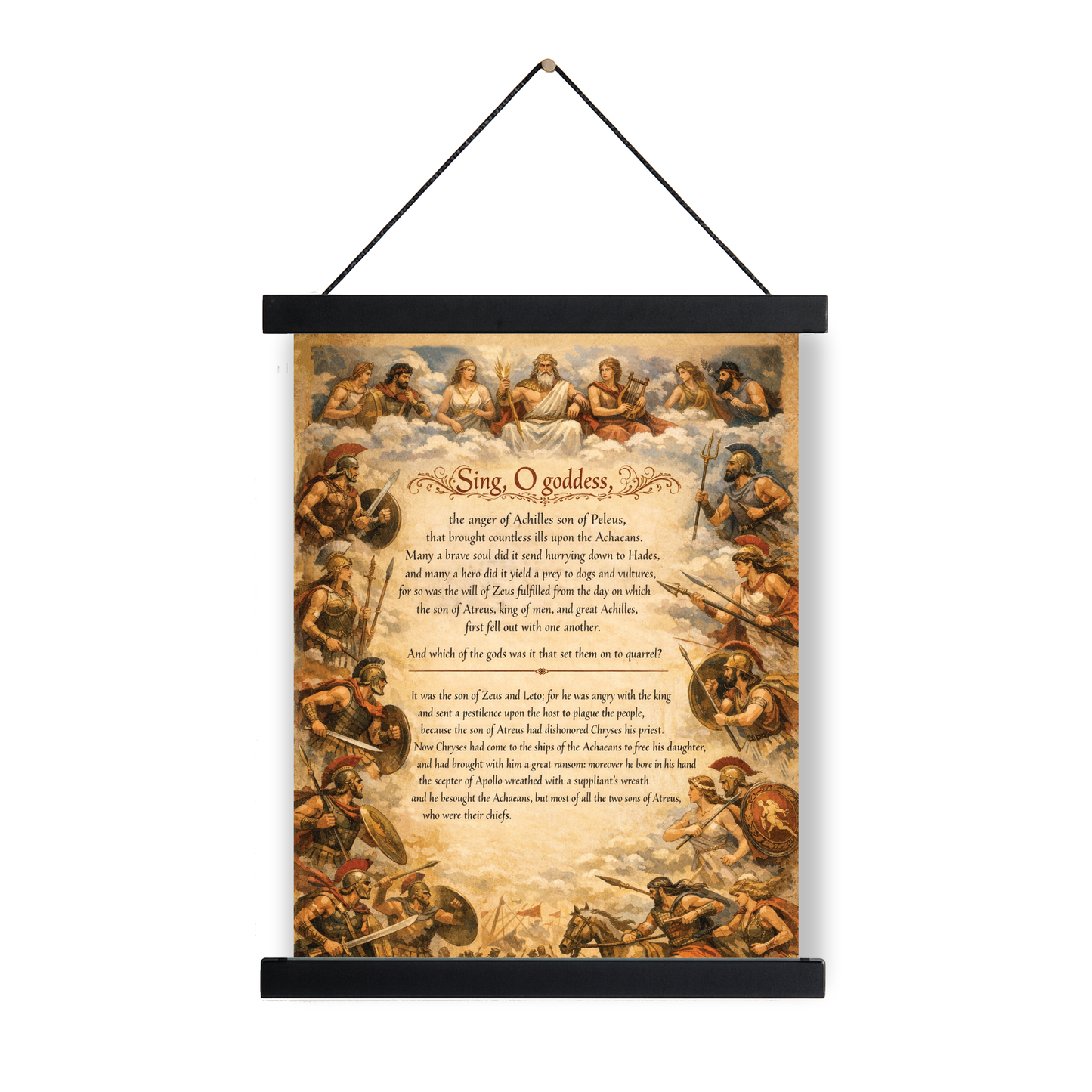 Iliad Art Print | Sing O Goddess The Anger Of Achilles | Homer Poem | Ancient Greece | Literary Home Decor Poster