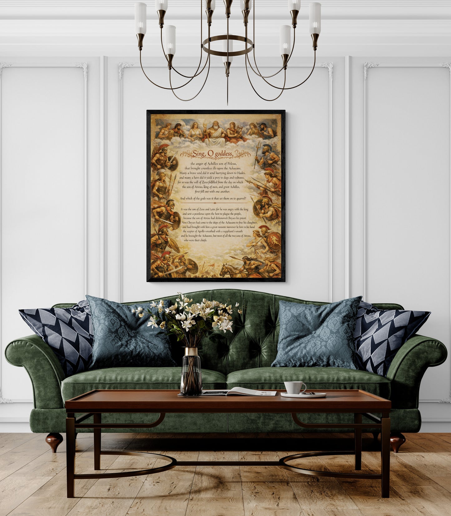 Iliad Art Print | Sing O Goddess The Anger Of Achilles | Homer Poem | Ancient Greece | Literary Home Decor Poster