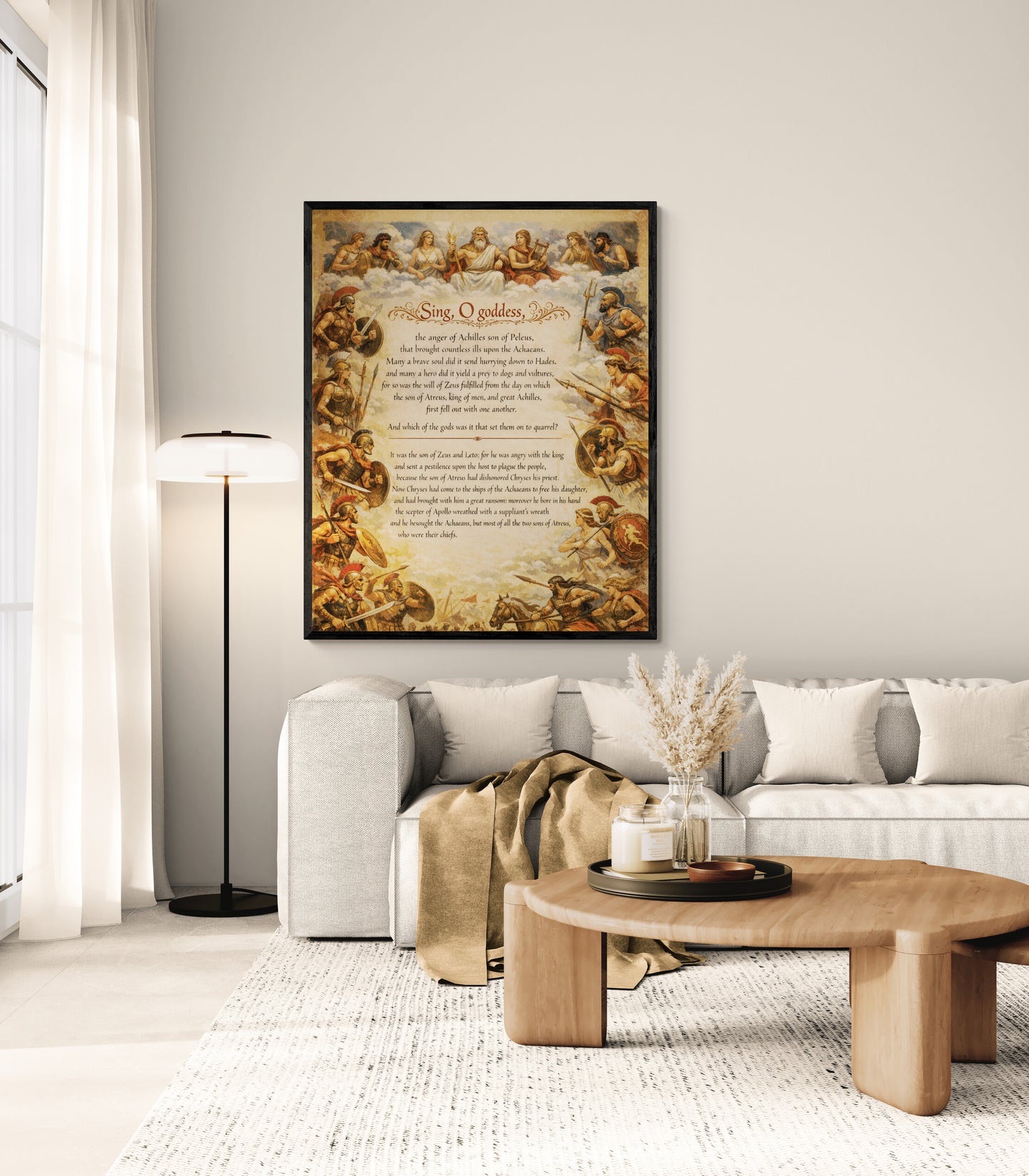 Iliad Art Print | Sing O Goddess The Anger Of Achilles | Homer Poem | Ancient Greece | Literary Home Decor Poster