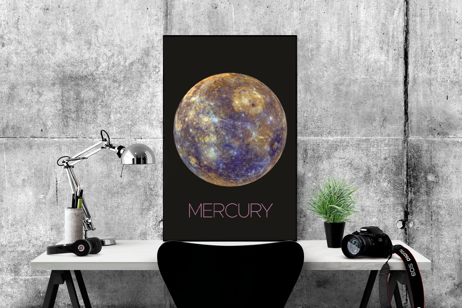 Mercury Print, Planet Prints, Mercury Photography, Mercury Wall Art, Space Print, Space Art, Mercury Poster, Astronomy, NASA JPL