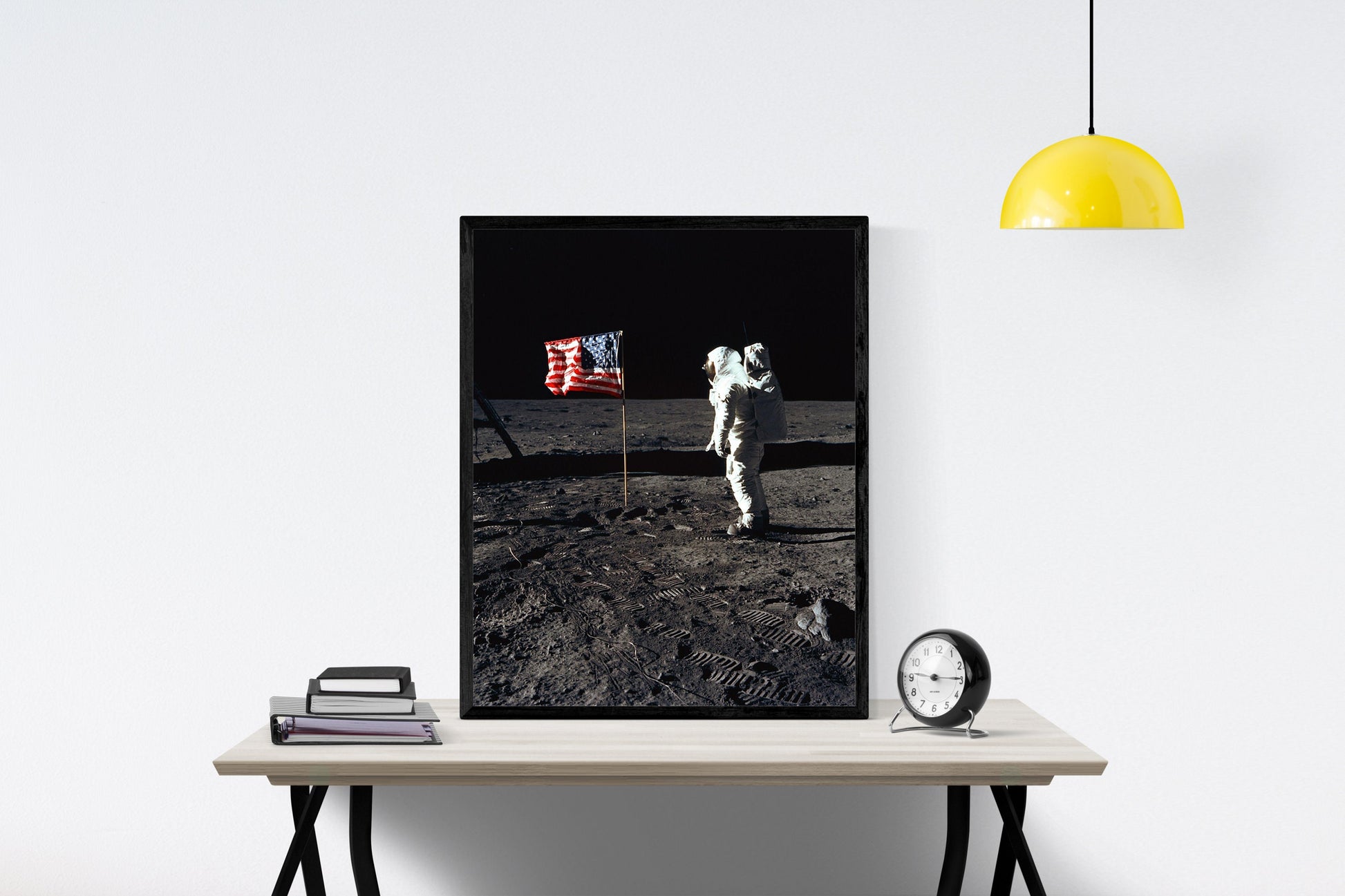 Earth's Moon | NASA JPL | Buzz Aldrin Saluting The Flag | Lunar Art Print | Surface of the Moon | Apollo 11 | Neil Armstrong | Saturn V