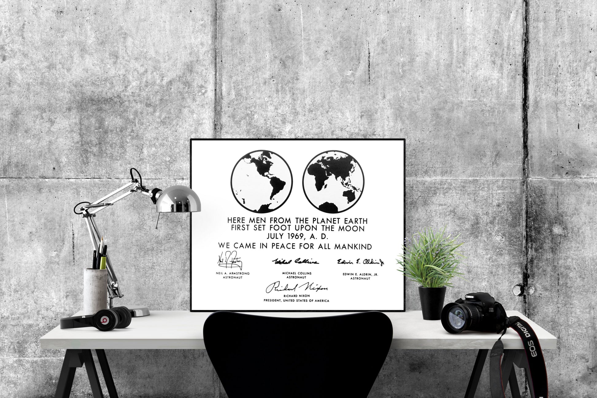 Earth's Moon | NASA JPL | Apollo 11 Lunar Plaque Replica | Lunar Art Print | Surface of the Moon | Apollo 11 | Neil Armstrong | Saturn V