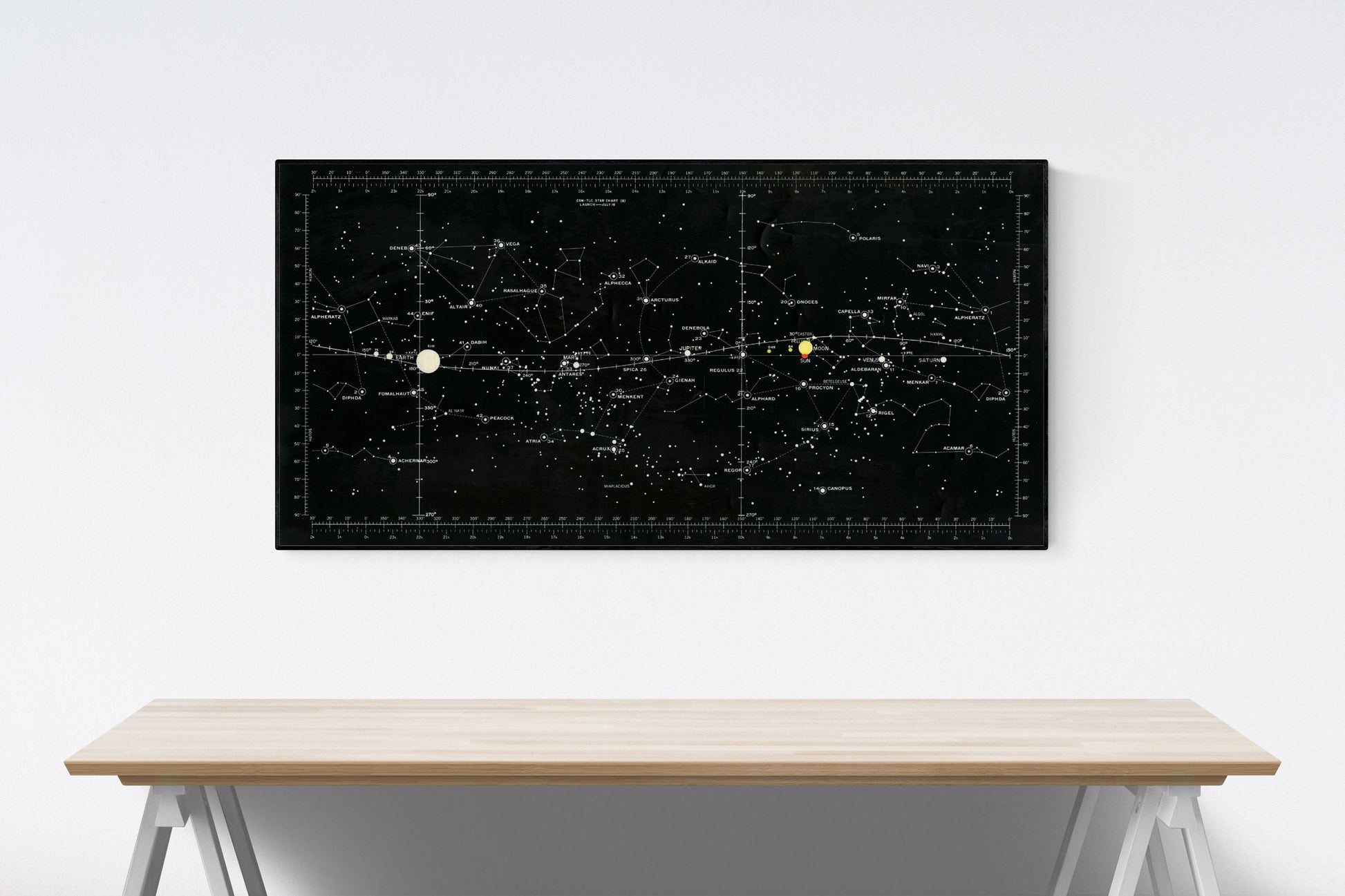 Apollo 11 Lunar Star Chart | NASA Artwork | 1969 Moon Landing Poster | Vintage Art Print | Earth | Tranquility Base | Neil Armstrong