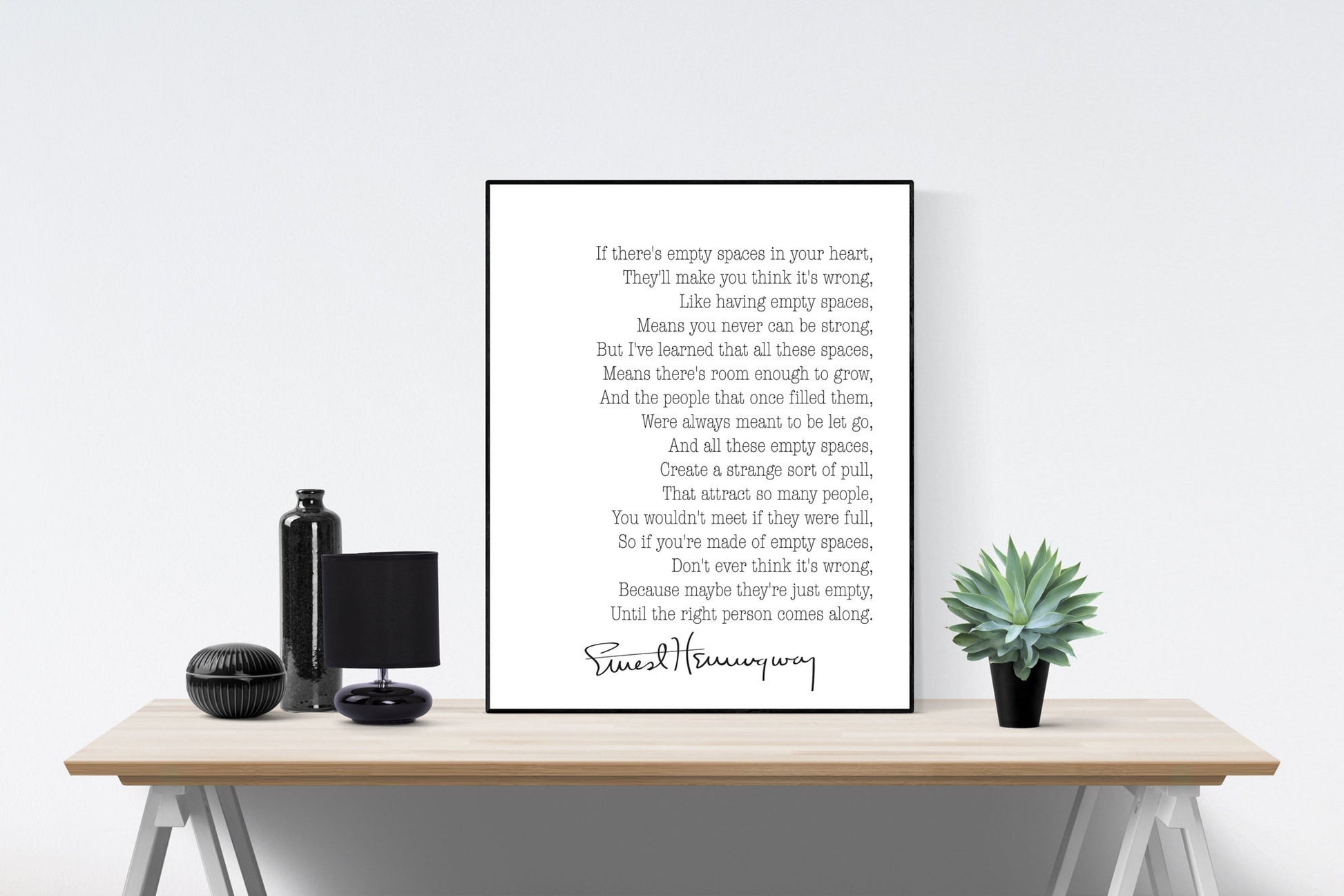 Ernest Hemingway Quote Print | Inspirational Wall Art Print | Minimalist Print | Typewriter Print | Wall Art Poster | Typography Wall Print