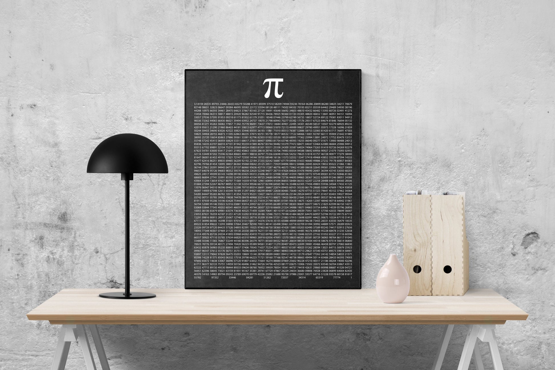 Pi Art Print – 1000 Digits of Pi Poster for Math Lovers | Minimalist Black and White Math Wall Art | Geeky Gift for Students & Teachers