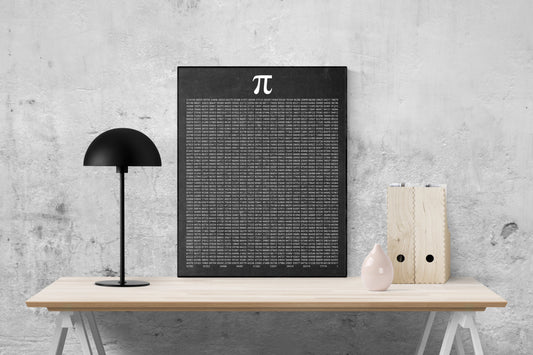 Pi Art Print – 1000 Digits of Pi Poster for Math Lovers | Minimalist Black and White Math Wall Art | Geeky Gift for Students & Teachers