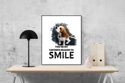 Love Quote Art Print | You're My Favorite Reason To Smile
