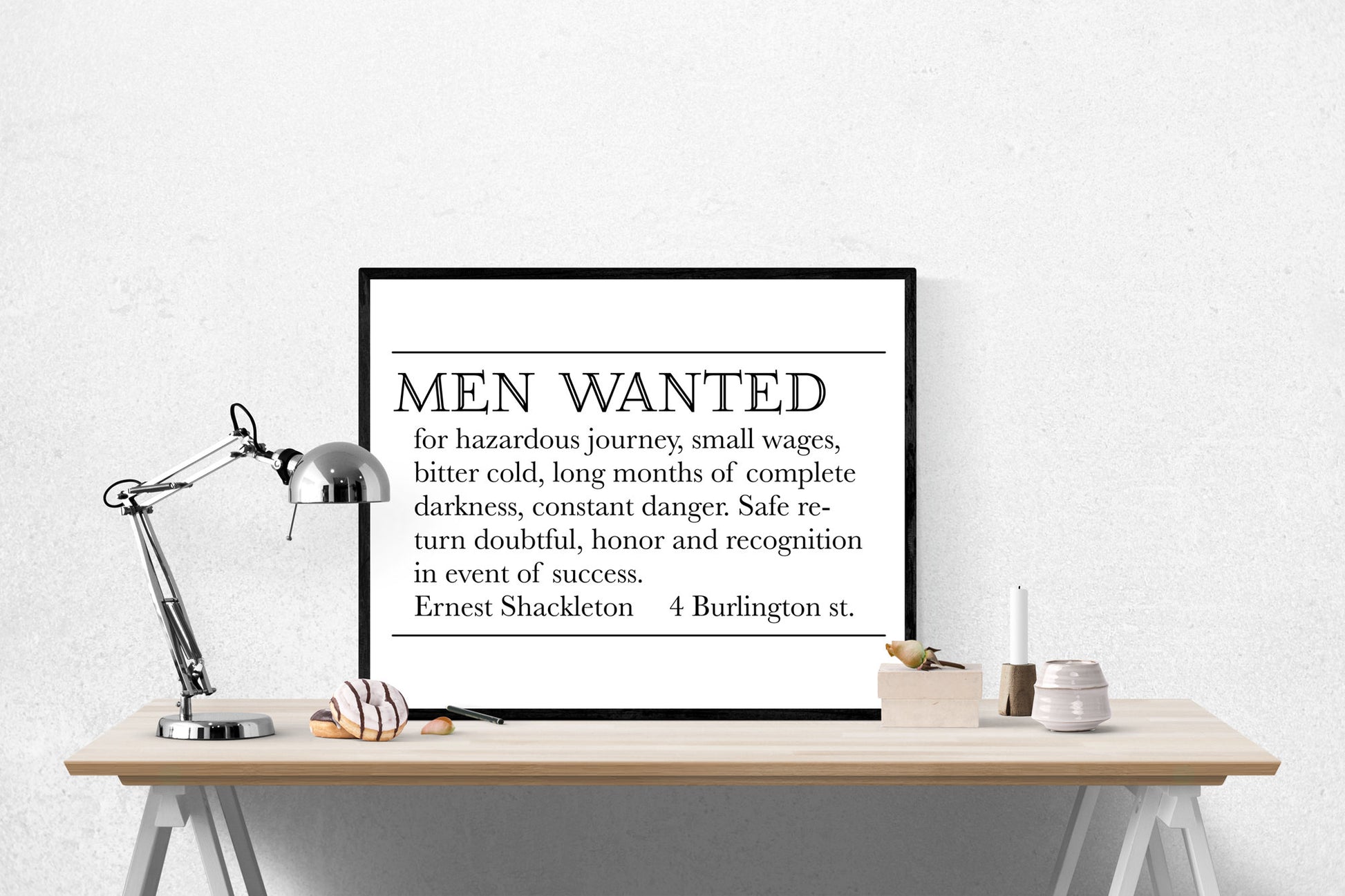 Ernest Shackleton Expedition Help Wanted Advertisement | Vintage Art Print