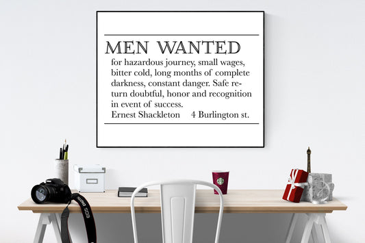 Ernest Shackleton Expedition Help Wanted Advertisement | Vintage Art Print
