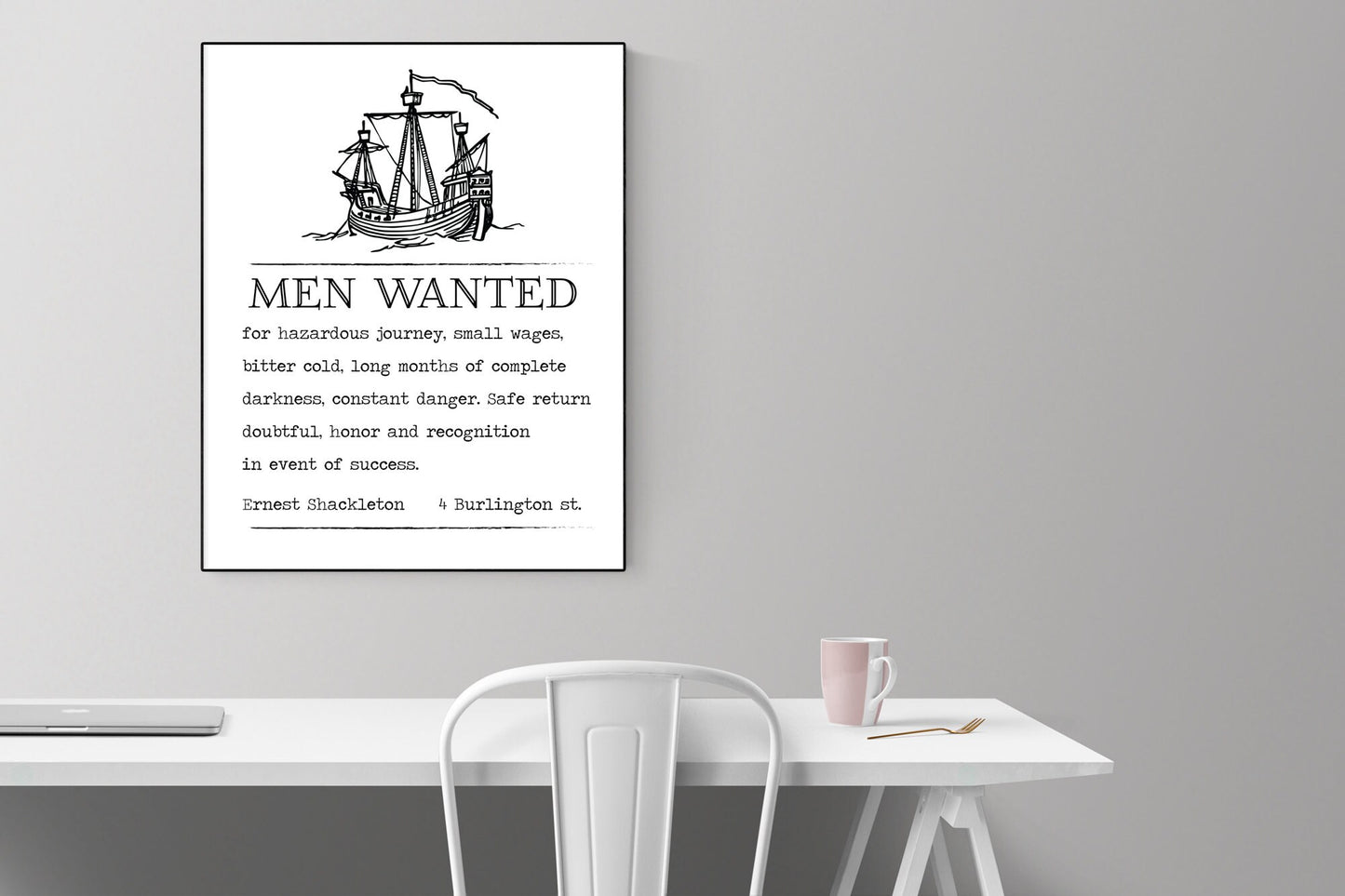 Ernest Shackleton Expedition Help Wanted Advertisement 2 | Vintage Art Print