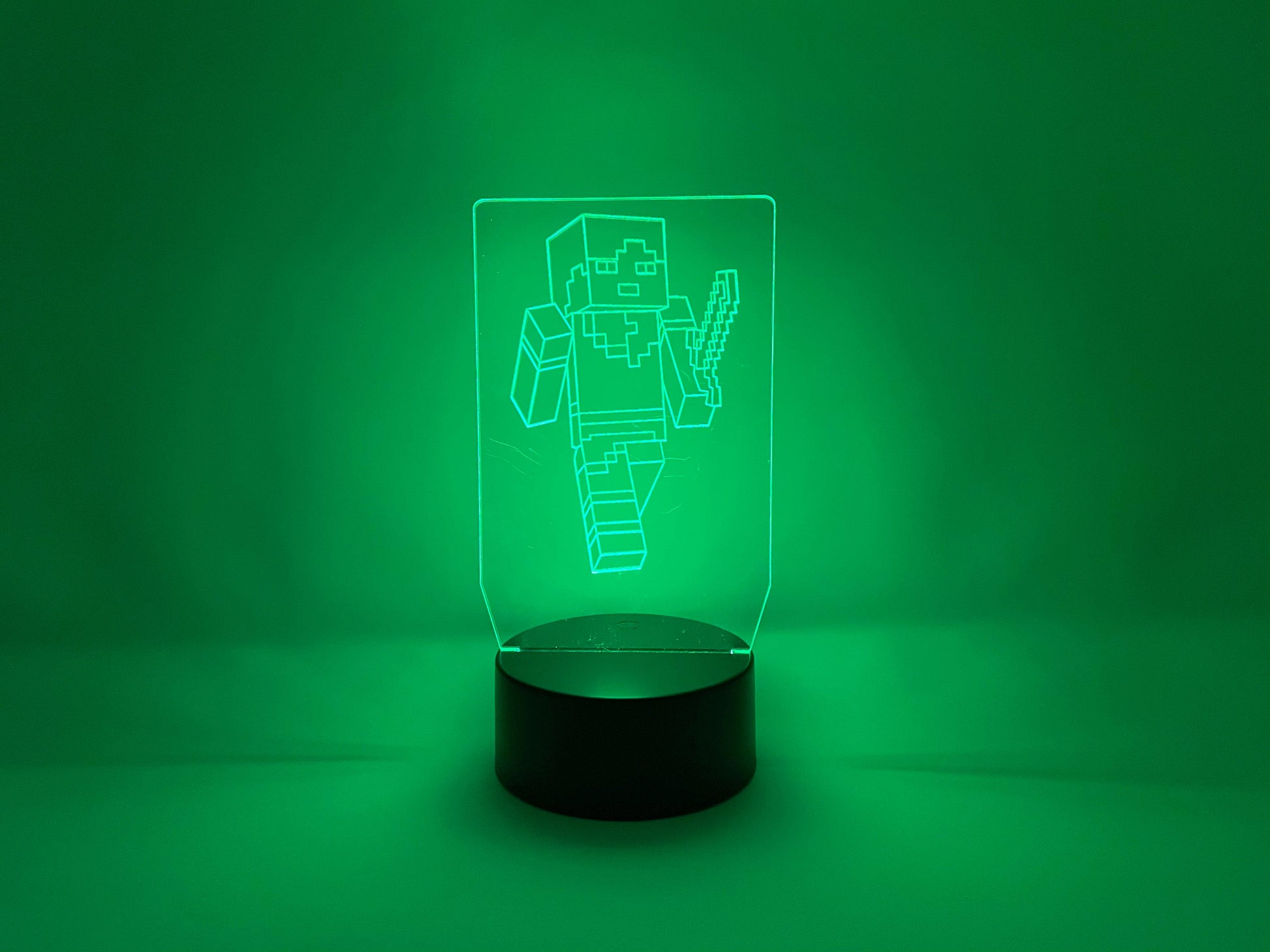 Your Avatar with a Sword LED Illusion Lamp | Video Game | Etched Acrylic With LED Light Strip | Gift