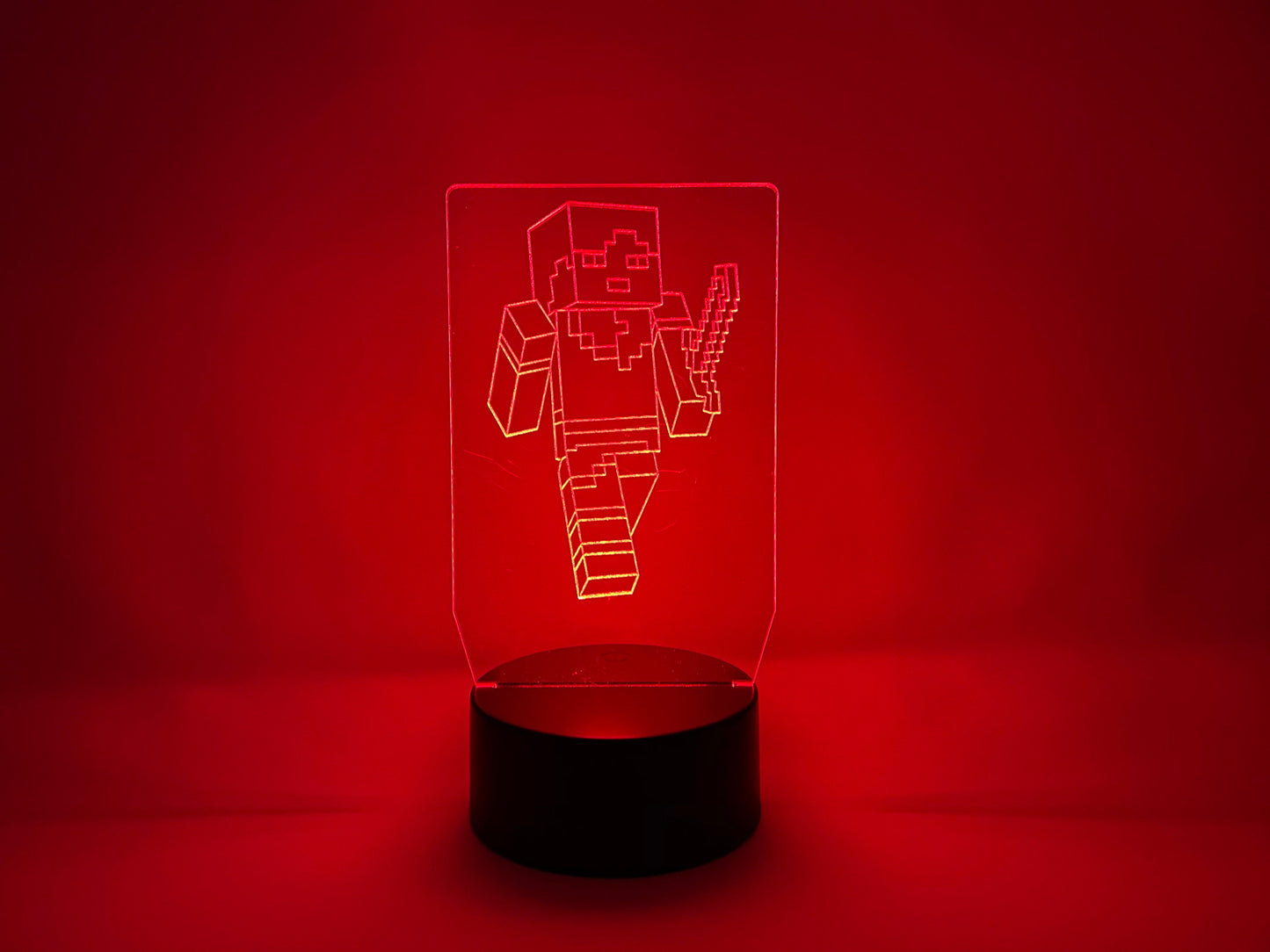 Your Avatar with a Sword LED Illusion Lamp | Video Game | Etched Acrylic With LED Light Strip | Gift