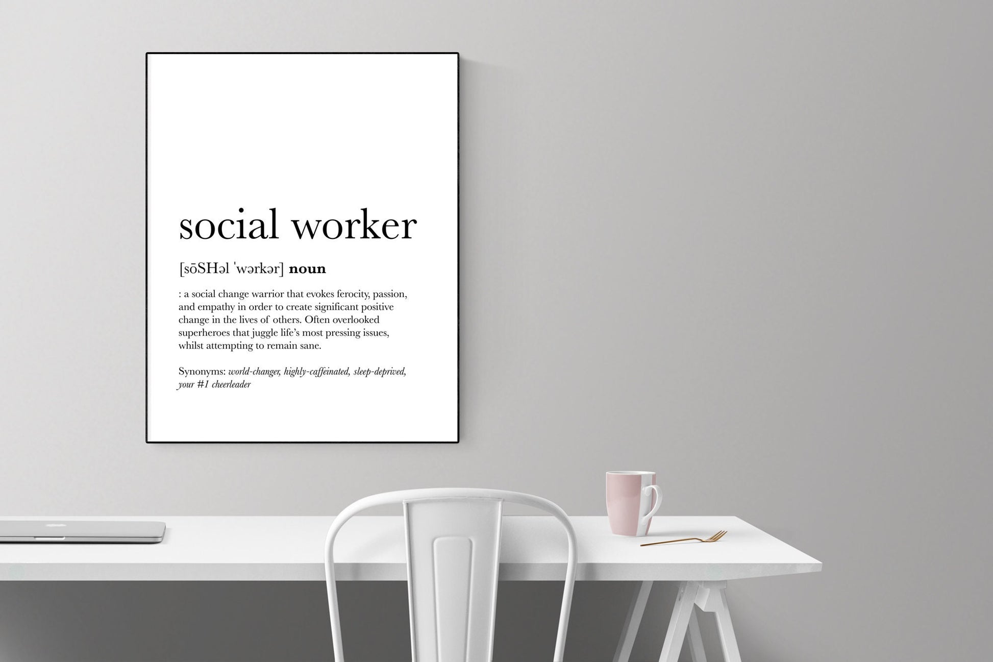 Social Worker Definition | Art Print | Coworker Gift