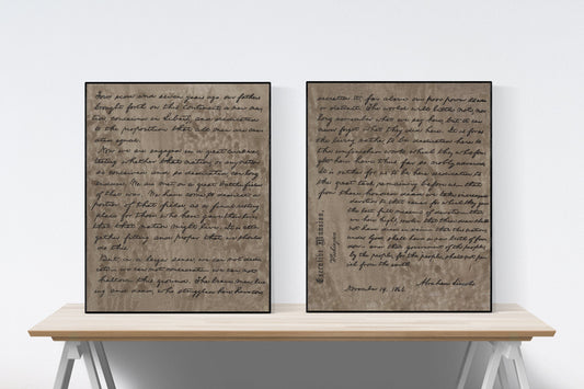 Gettysburg Address Speech | President Abraham Lincoln | Original Handwritten Draft | Art Print