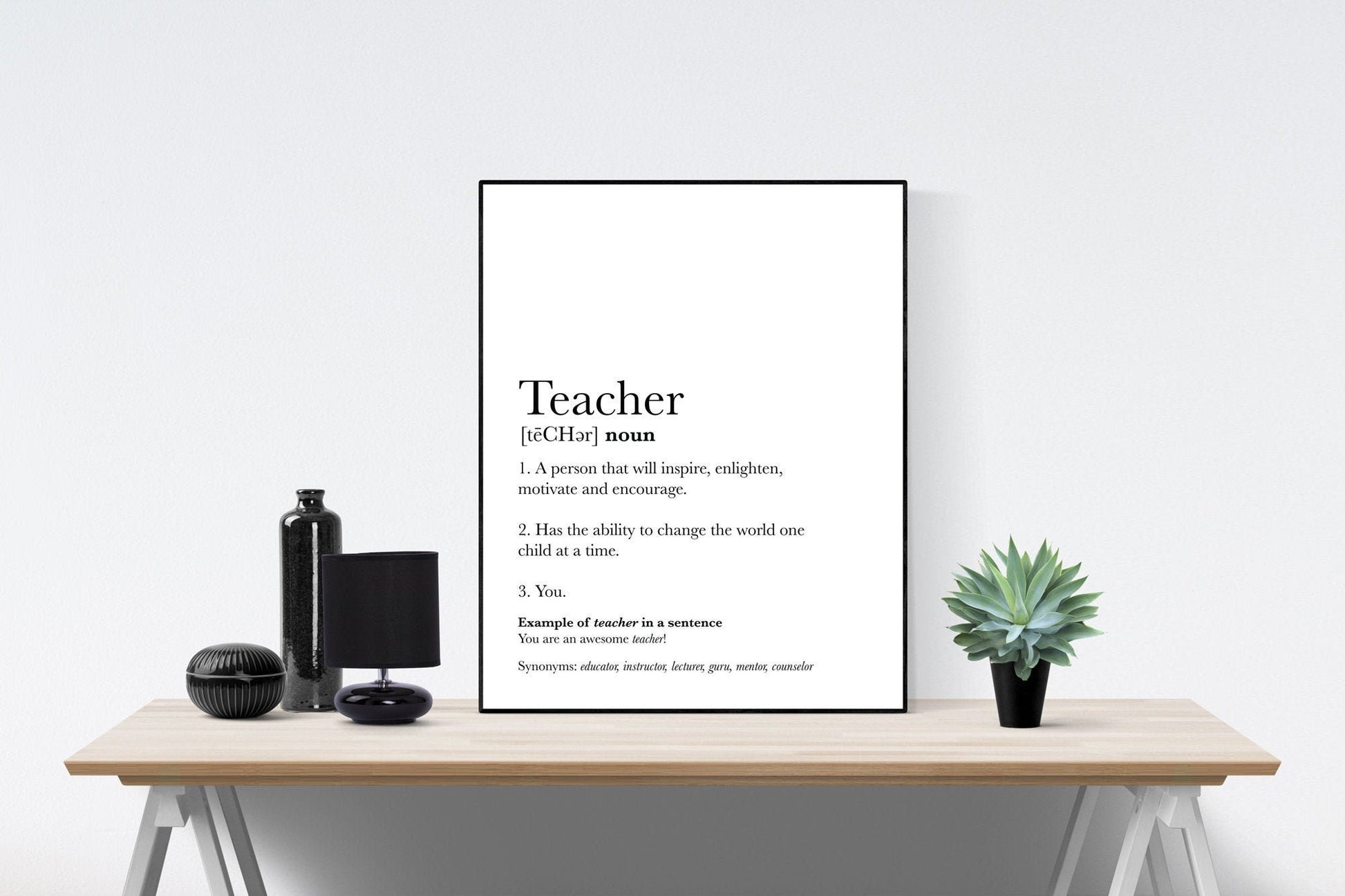 Teacher Definition | Educator Appreciation Gift | Free Personalization | Art Print