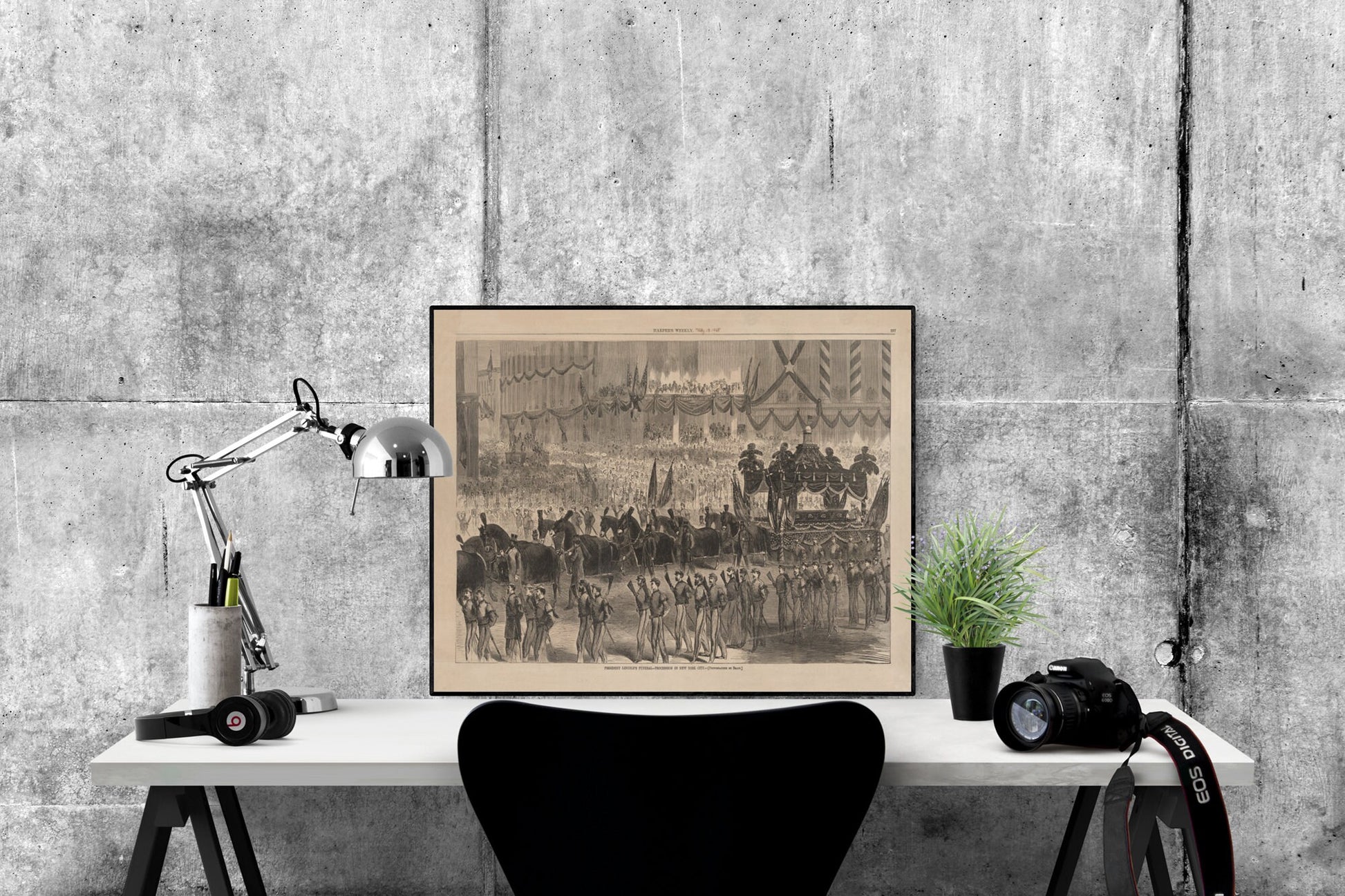 President Abraham Lincoln's Funeral Procession | Harper's Weekly Illustration | Art Print
