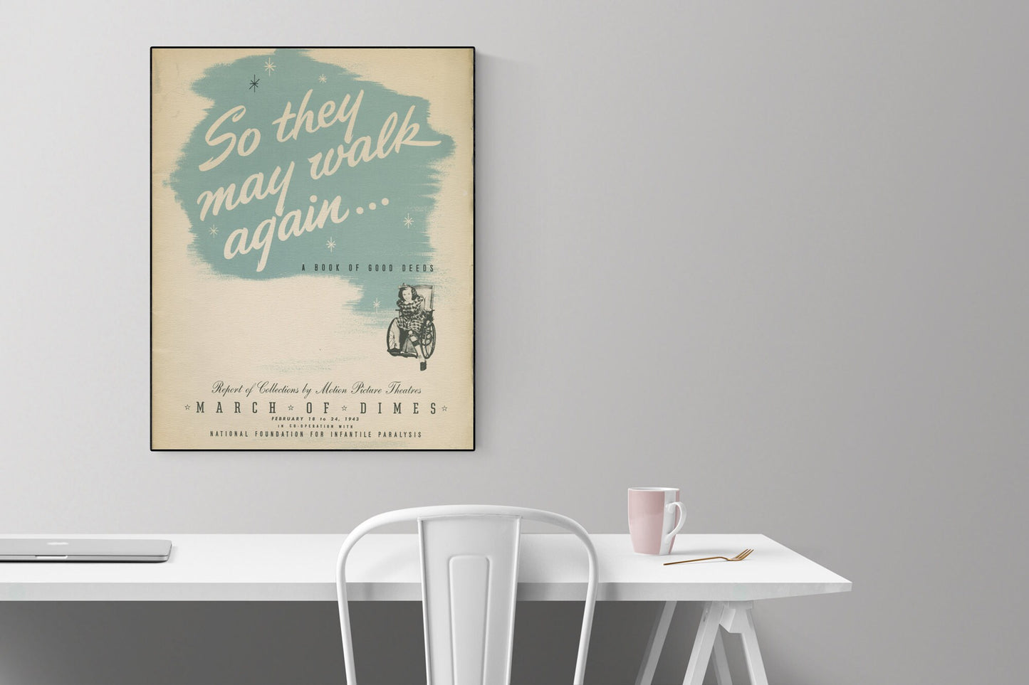 So They May Walk Again | March of Dimes | Polio Vaccination | Franklin Delano Roosevelt | FDR | Art Print