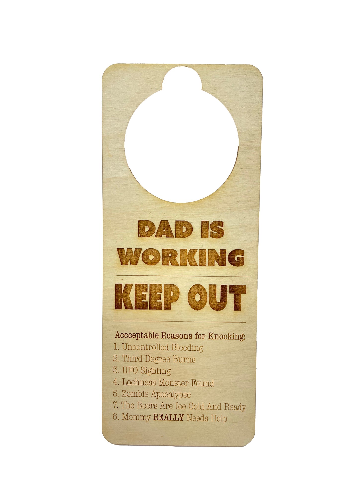 Dad Is Working Sign | Do Not Disturb | Working From Home | Father's Day Gift | Birthday Present | Door Hanger