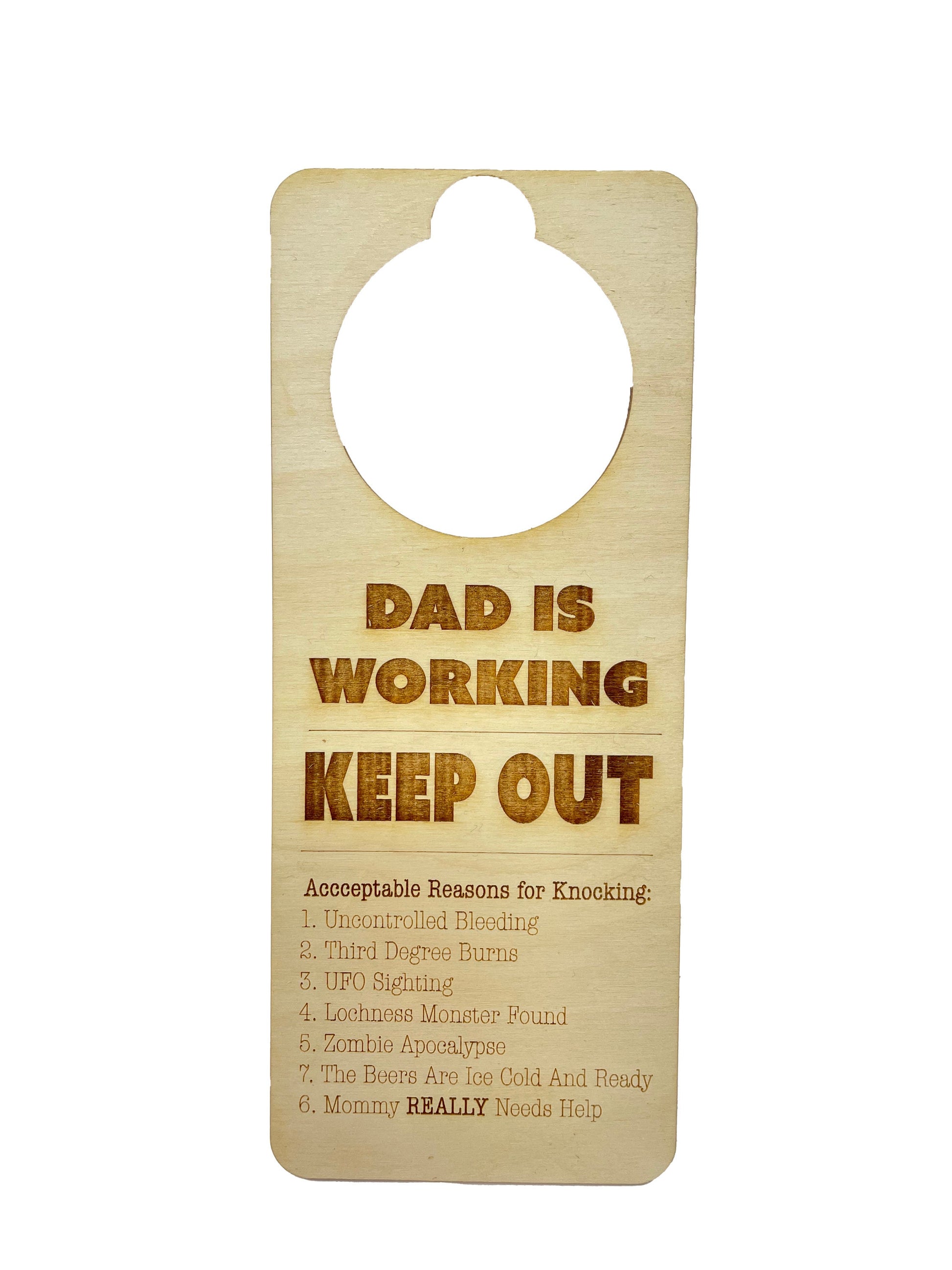 Dad Is Working Sign | Do Not Disturb | Working From Home | Father's Day Gift | Birthday Present | Door Hanger