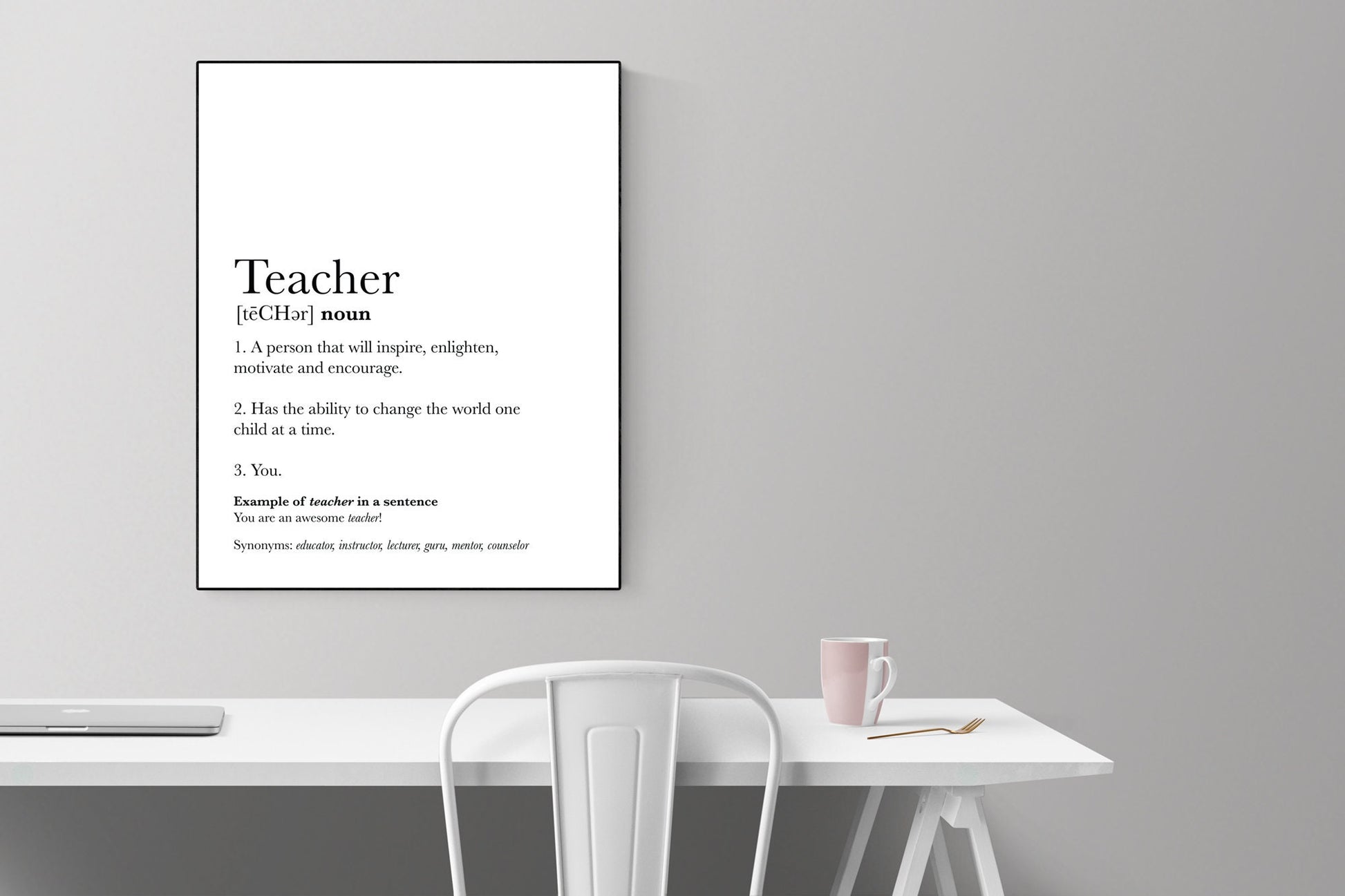 Teacher Definition | Educator Appreciation Gift | Free Personalization | Art Print