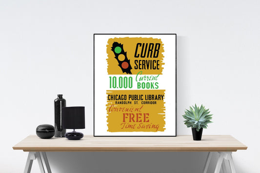 Curbside Pickup Library Books | Chicago Public Library | Vintage Art Print