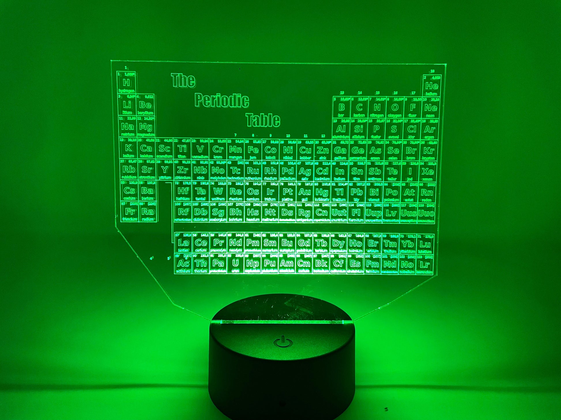 Periodic Table Of Elements | Chemistry And Science Teachers | Etched Acrylic With LED Light Strip | Gift