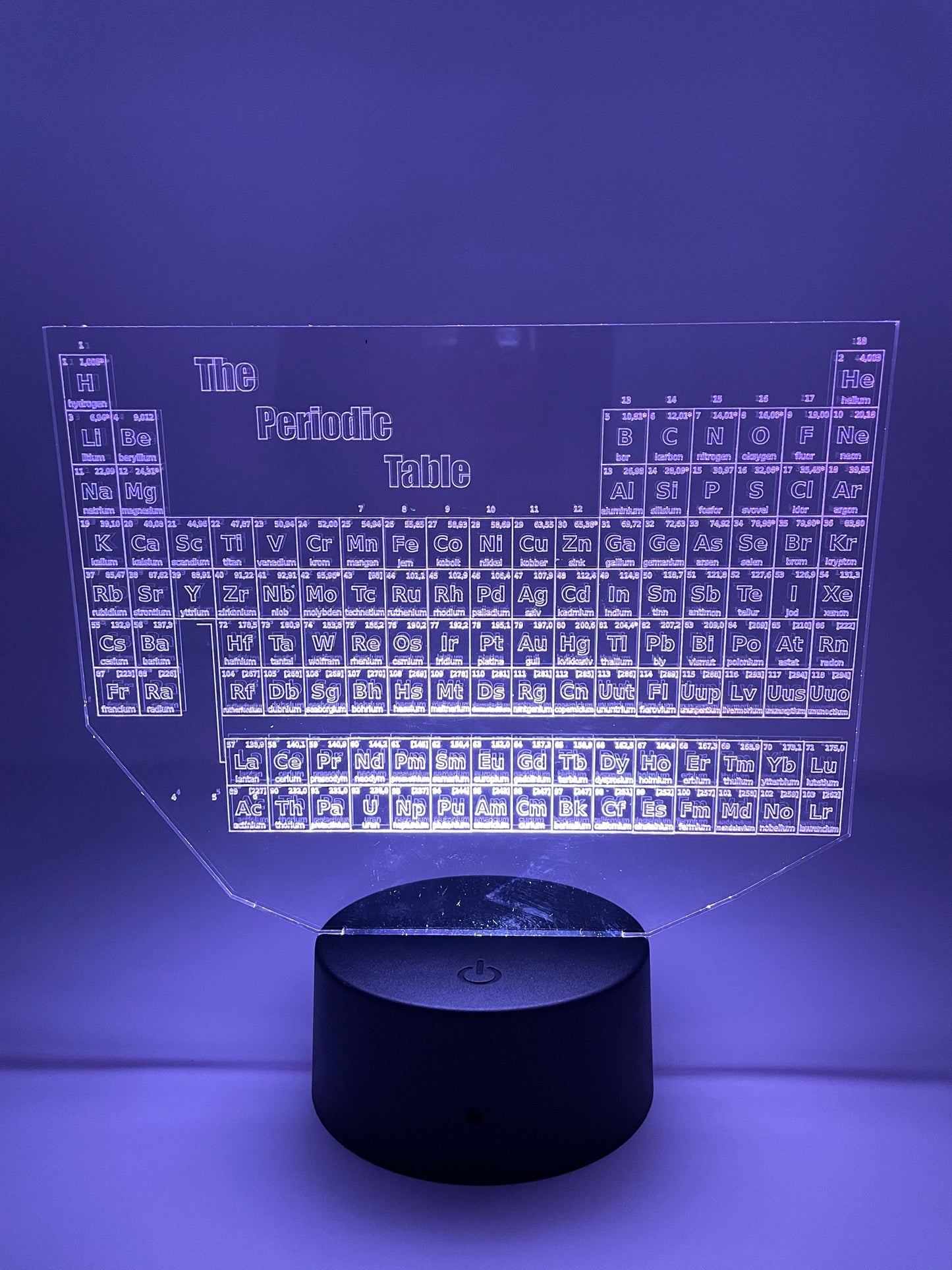 Periodic Table Of Elements | Chemistry And Science Teachers | Etched Acrylic With LED Light Strip | Gift